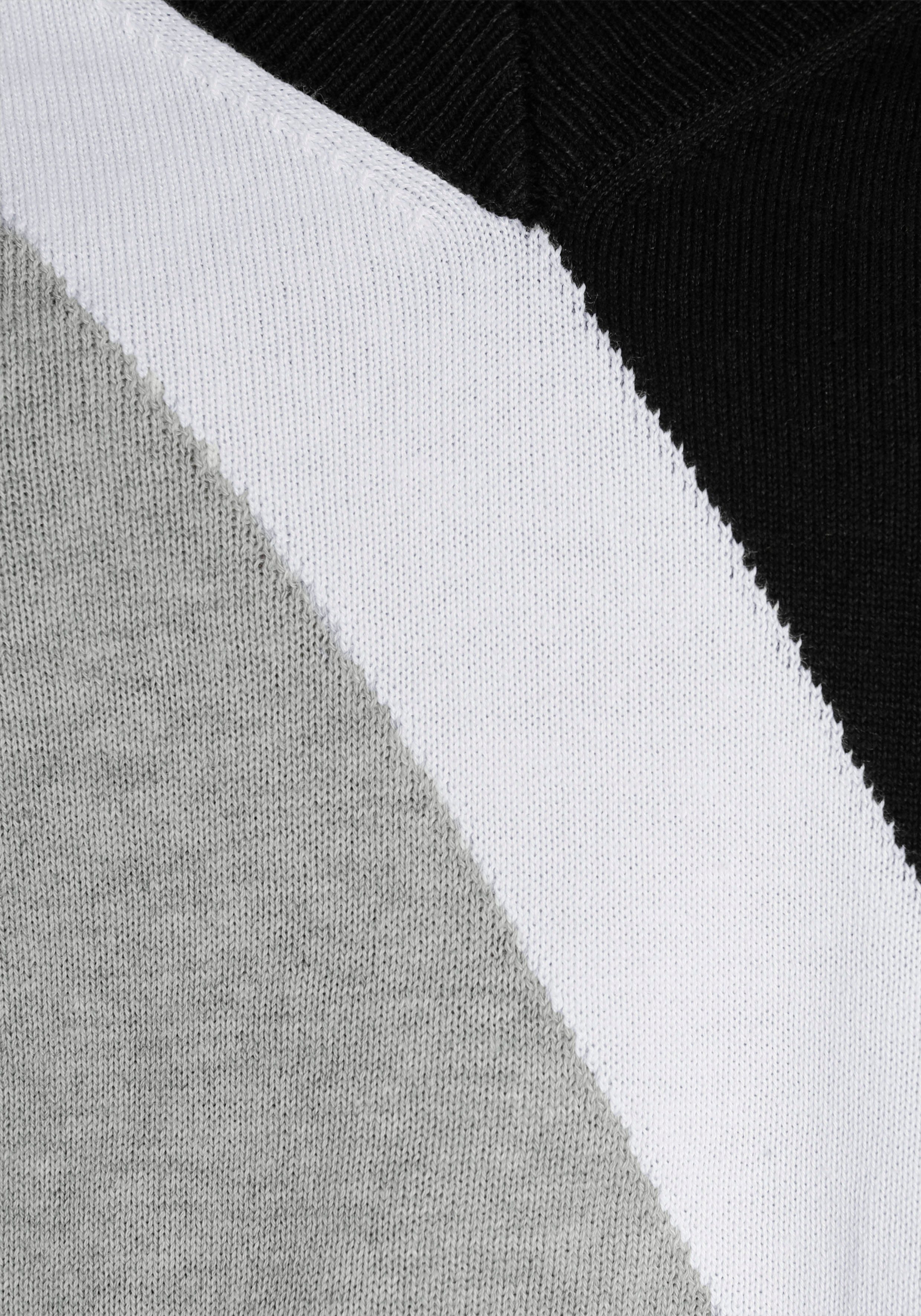 AJC Gestreepte trui met trendy diagonale colorblocking