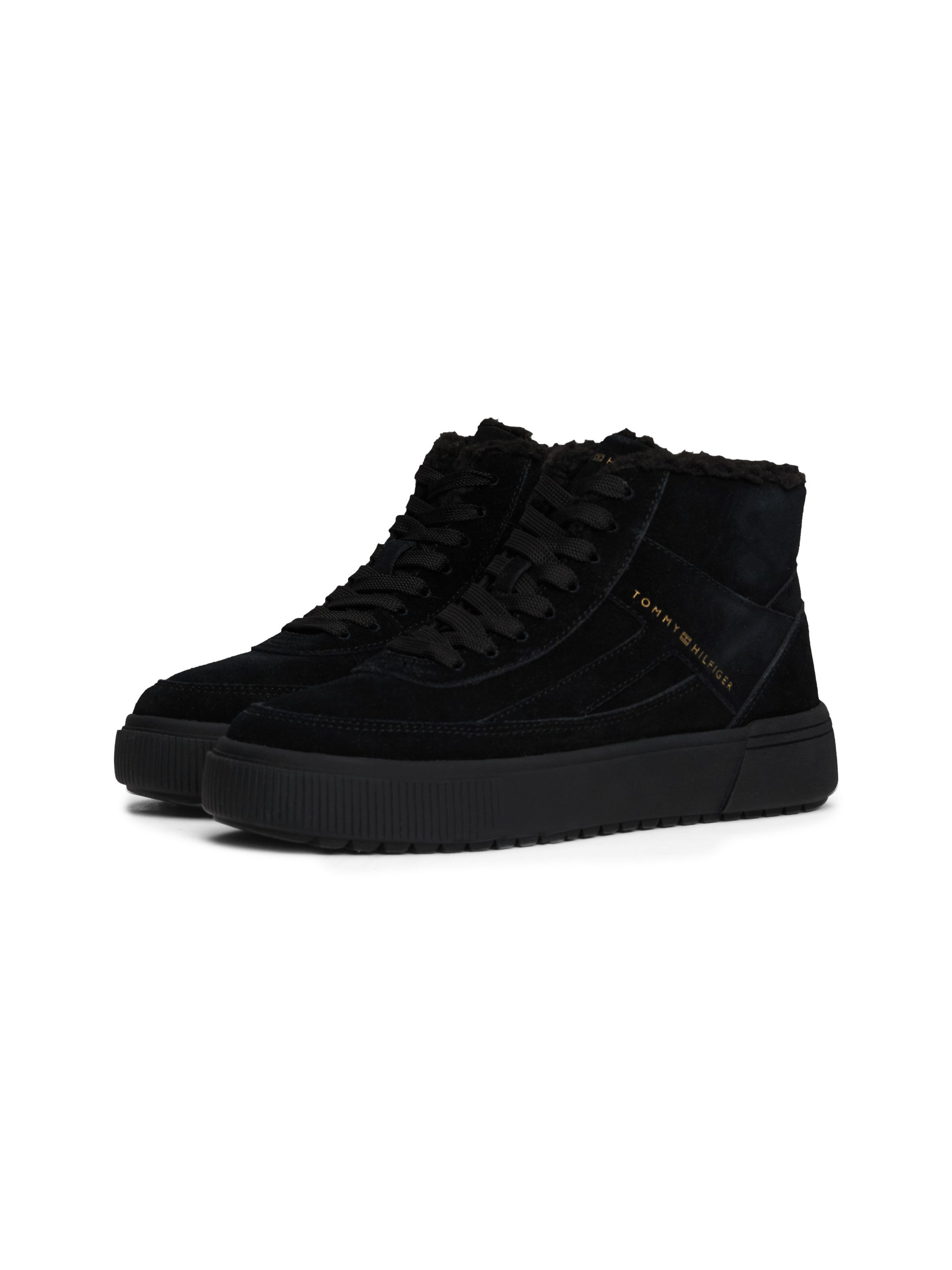 Tommy Hilfiger Winterlaarzen SUEDE VULC WINTER SNEAKER HI , high-top sneaker, veterschoenen, enkellaars met zijlogo