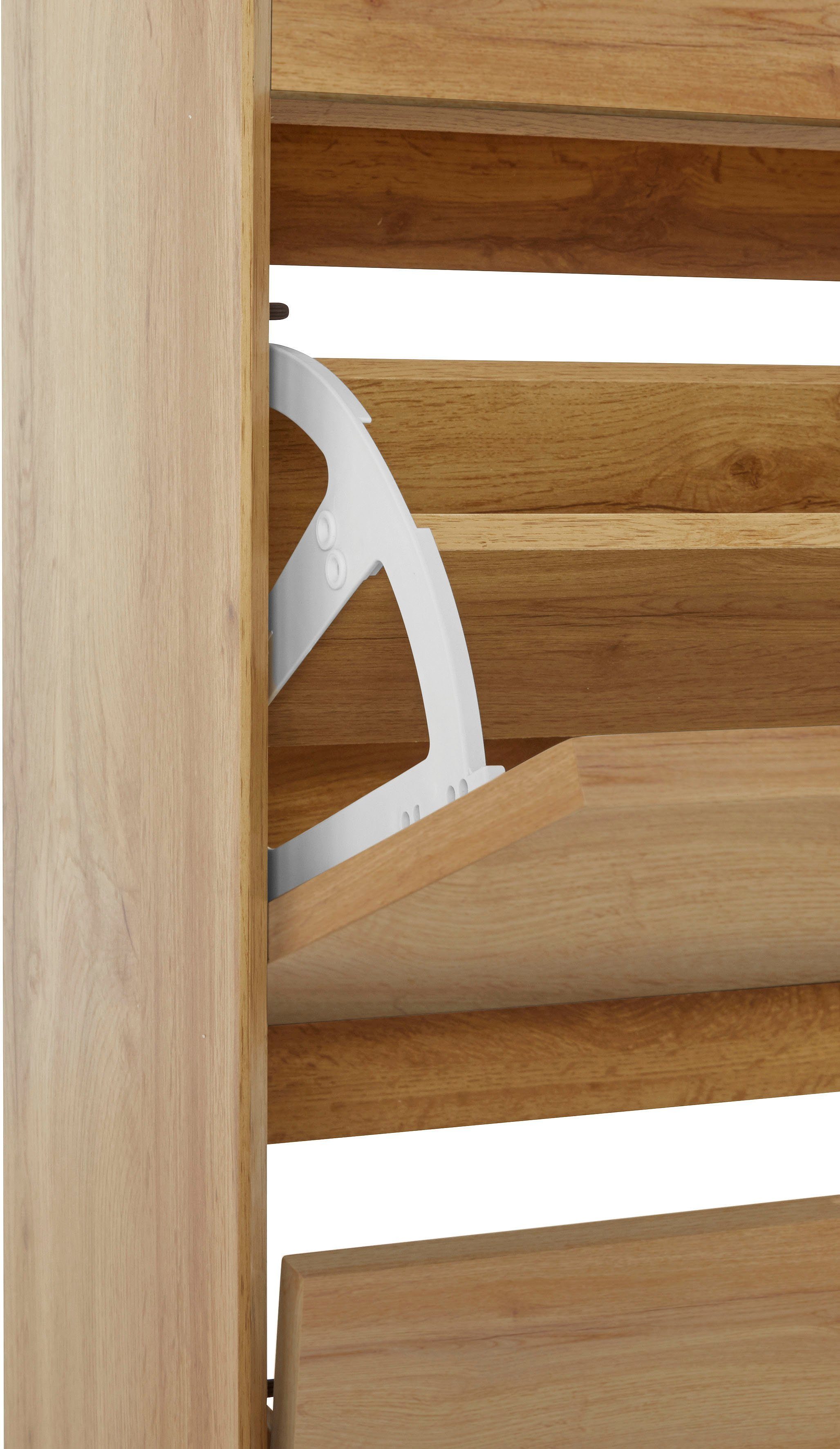 andas Schoenenkast Pandrup met 3 kleppen, ca. 5 paar schoenen per klep, hoogte 125 cm