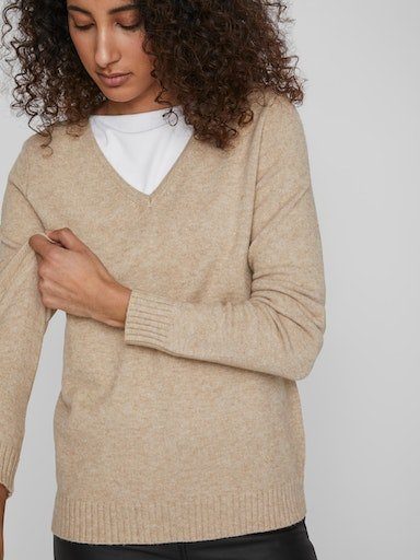 Vila Trui met V-hals VIRIL V-NECK L S KNIT TOP NOOS