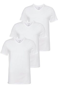 lacoste shirt met v-hals (set, set van 3) wit