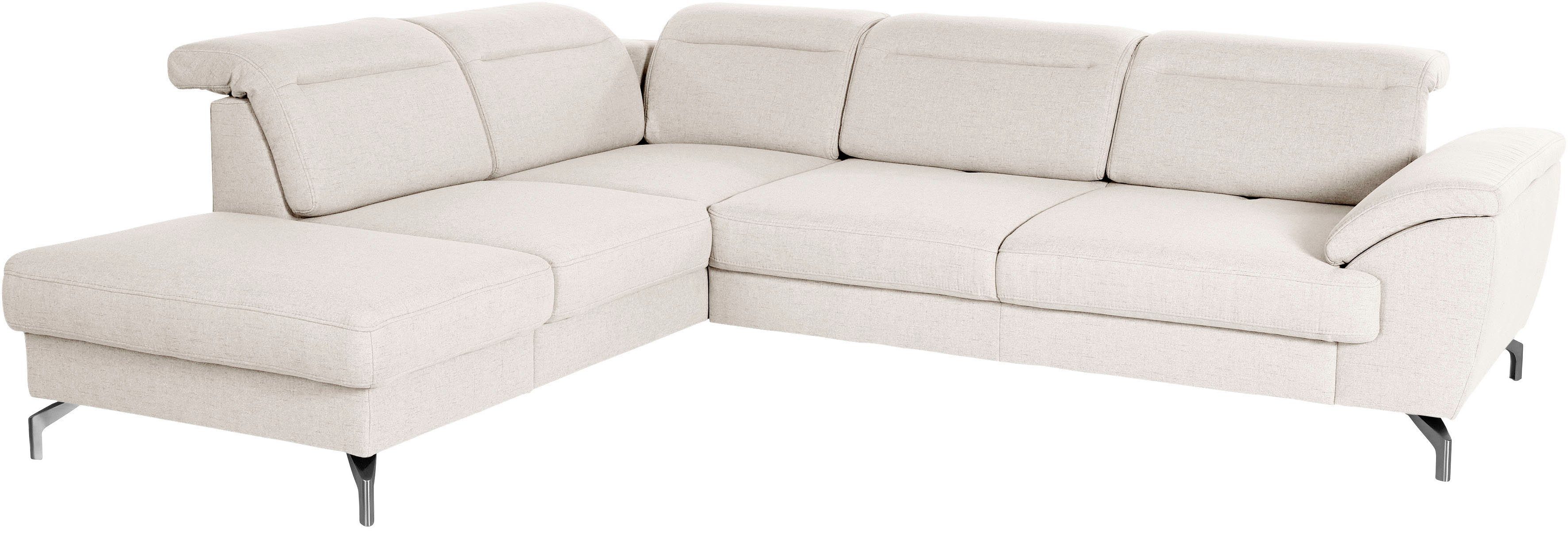 sit&more Hoekbank Percy L-vorm 12 cm poothoogte, zitdiepteverstelling, naar keuze in 2 pootkleuren
