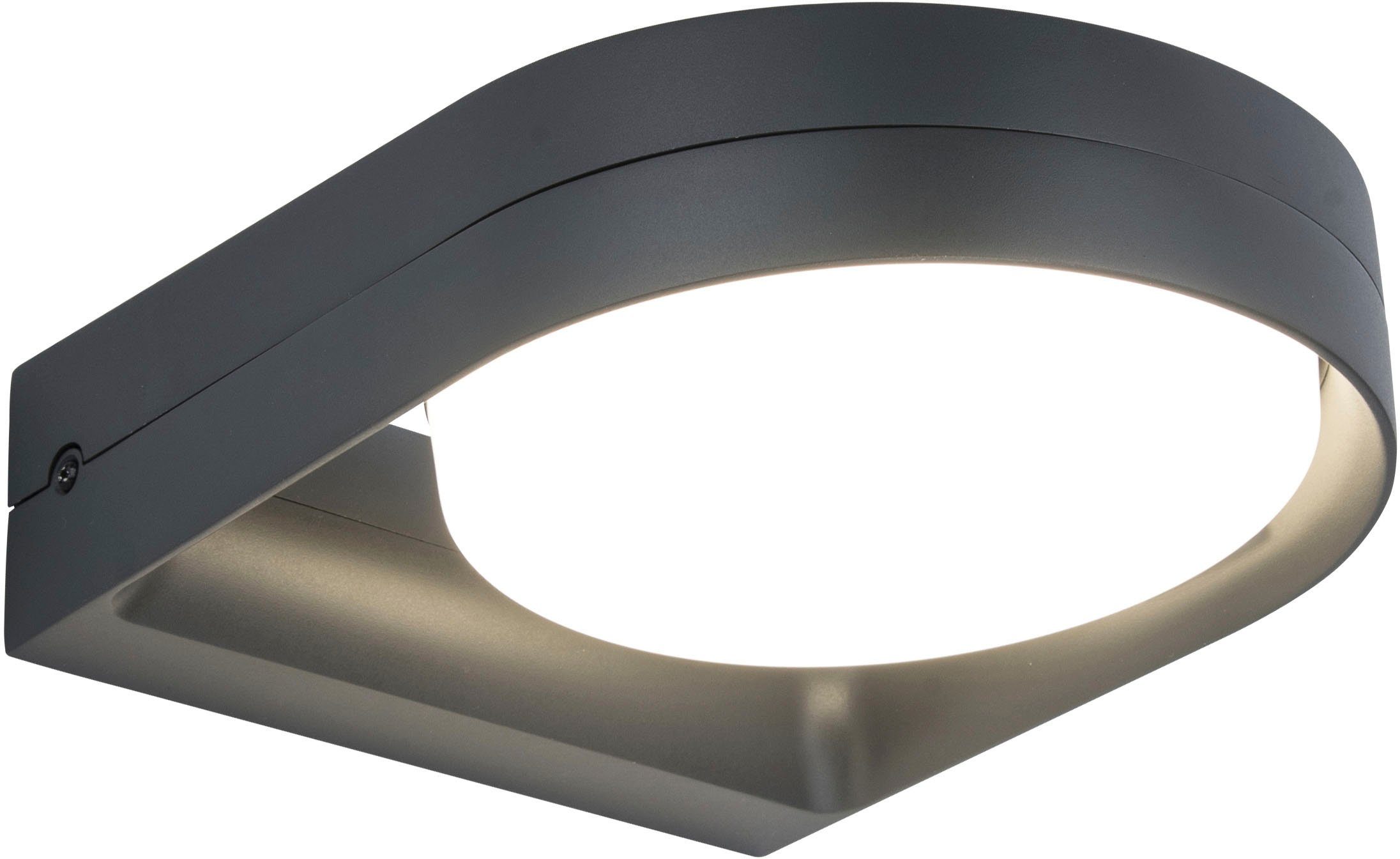 LUTEC Ledwandlamp voor buiten FELE verstelbaar (1 stuk) tuinlampen grijs
