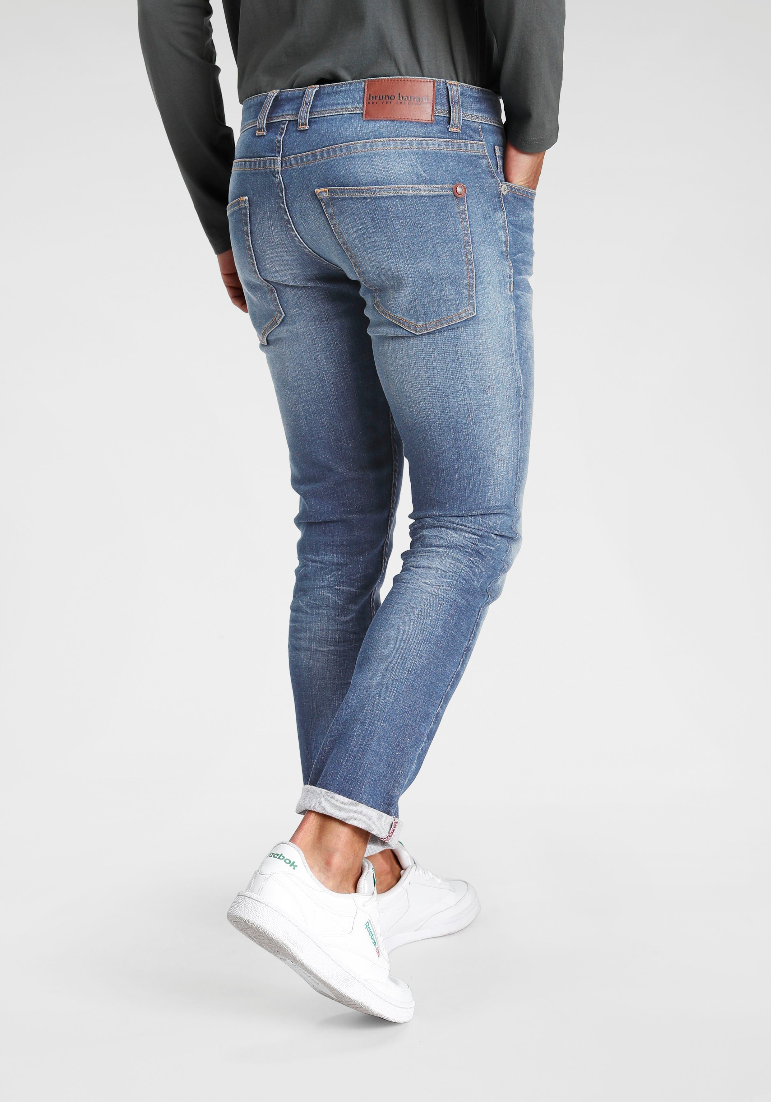 Bruno Banani Slim fit jeans Jimmy (stretch) smalle pijp, lage taillehoogte, met knoopsluiting