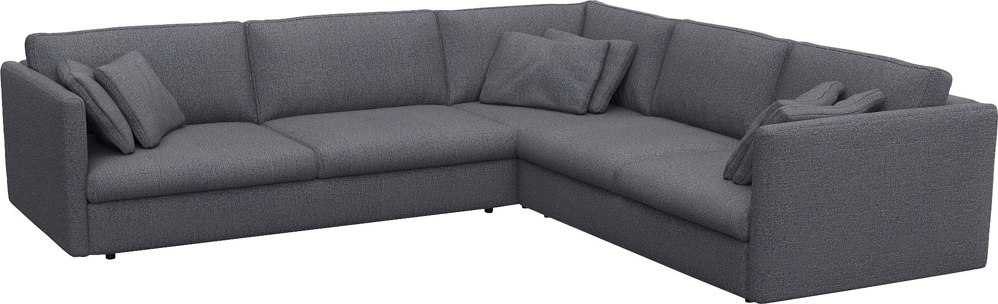 FLEXLUX Hoekbank Lovane, elegant en tijdloos, comfortabel, L-vorm Zacht en zeer comfortabel, grote zitdiepte op koudschuim, inclusief sierkussen