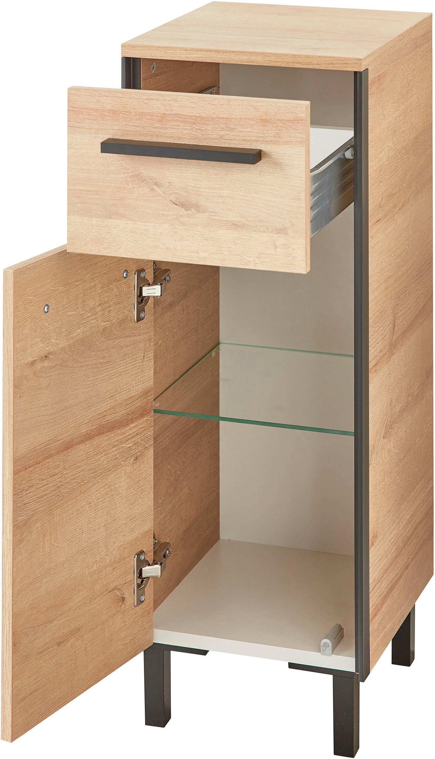 Saphir Badkamerserie Quickset 395 4-delig, wastafelonderkast met led-spiegelkast (4-delig)