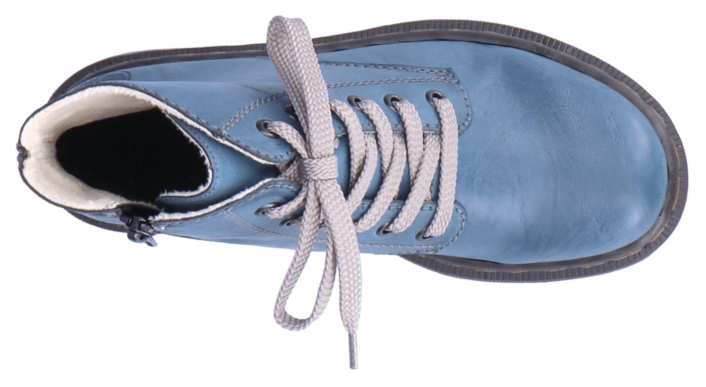 Rieker Hoge veterschoenen veterschoen, blokhak, met logo-embossing