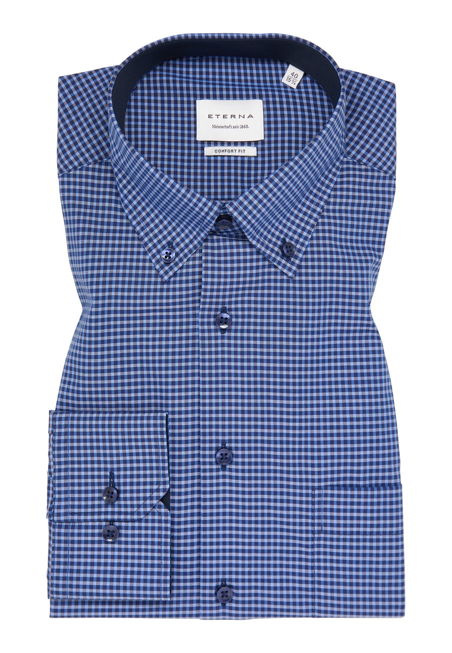 Eterna Overhemd met lange mouwen Comfort fit NON IRON (strijkvrij)