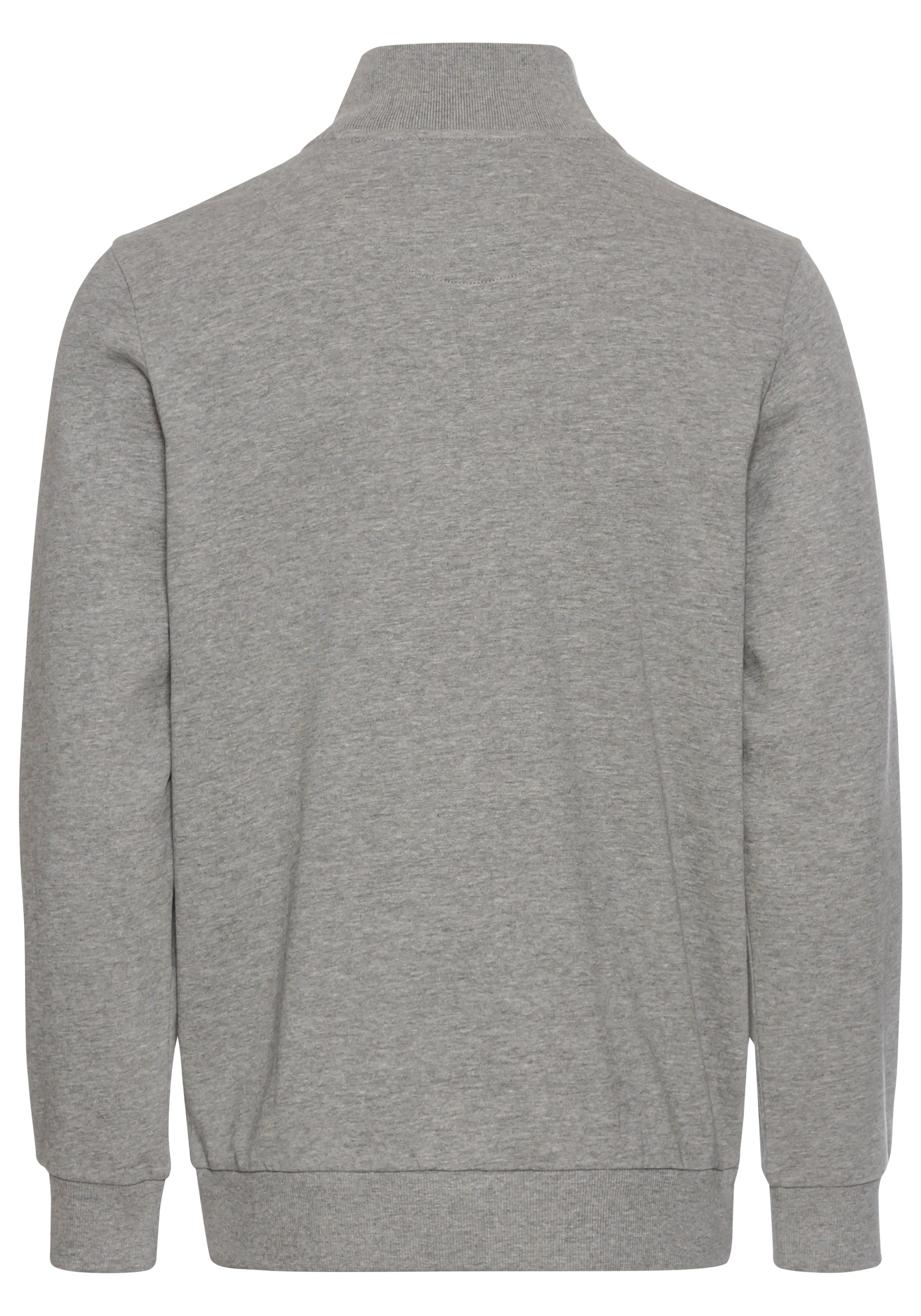 DELMAO Sweatshirt met henley-kraag en zijzakken - nieuwe collectie