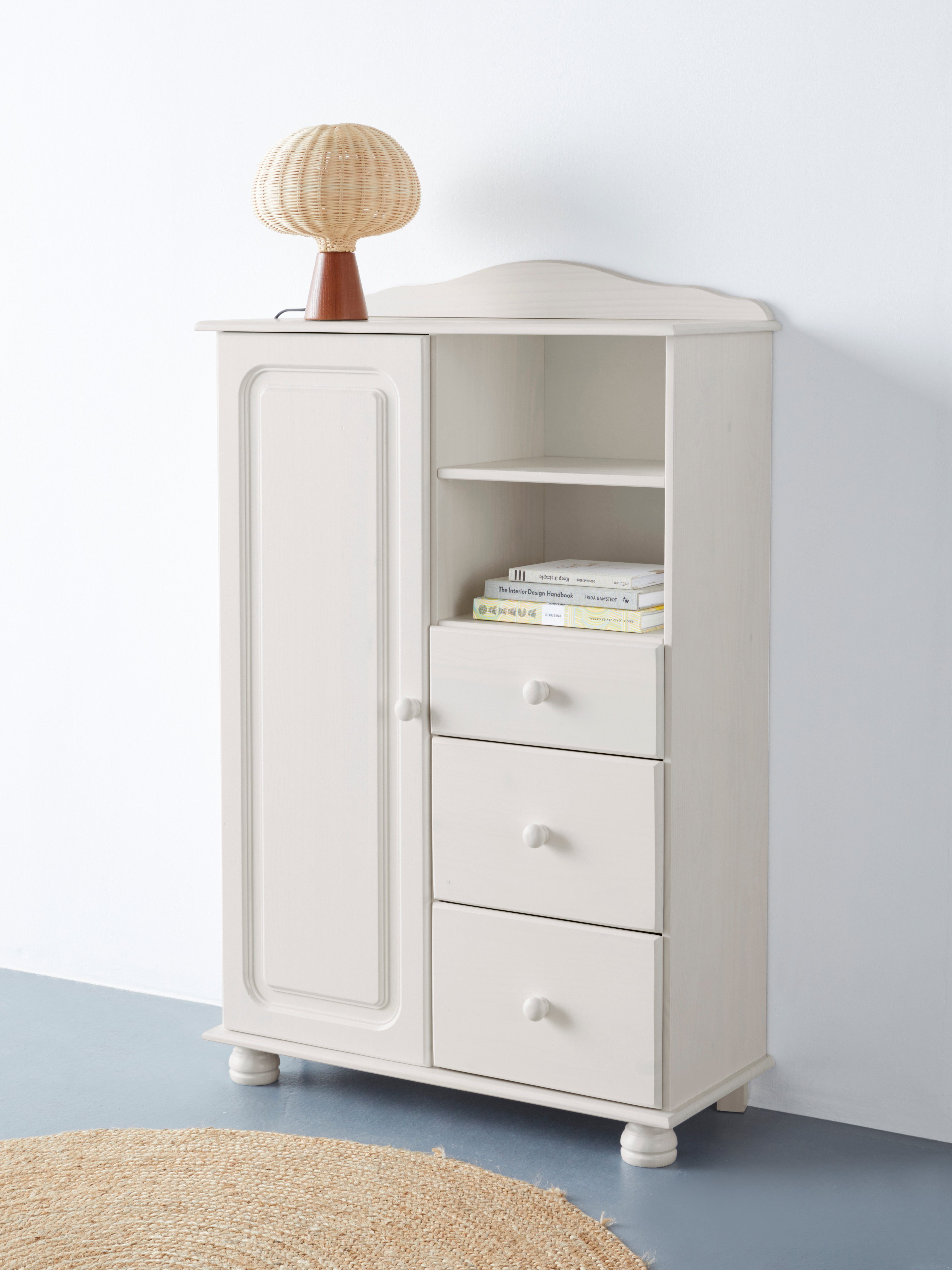 Home affaire Highboard Mette Opbergkast met 3 lades en verstelbare planken highboards wit