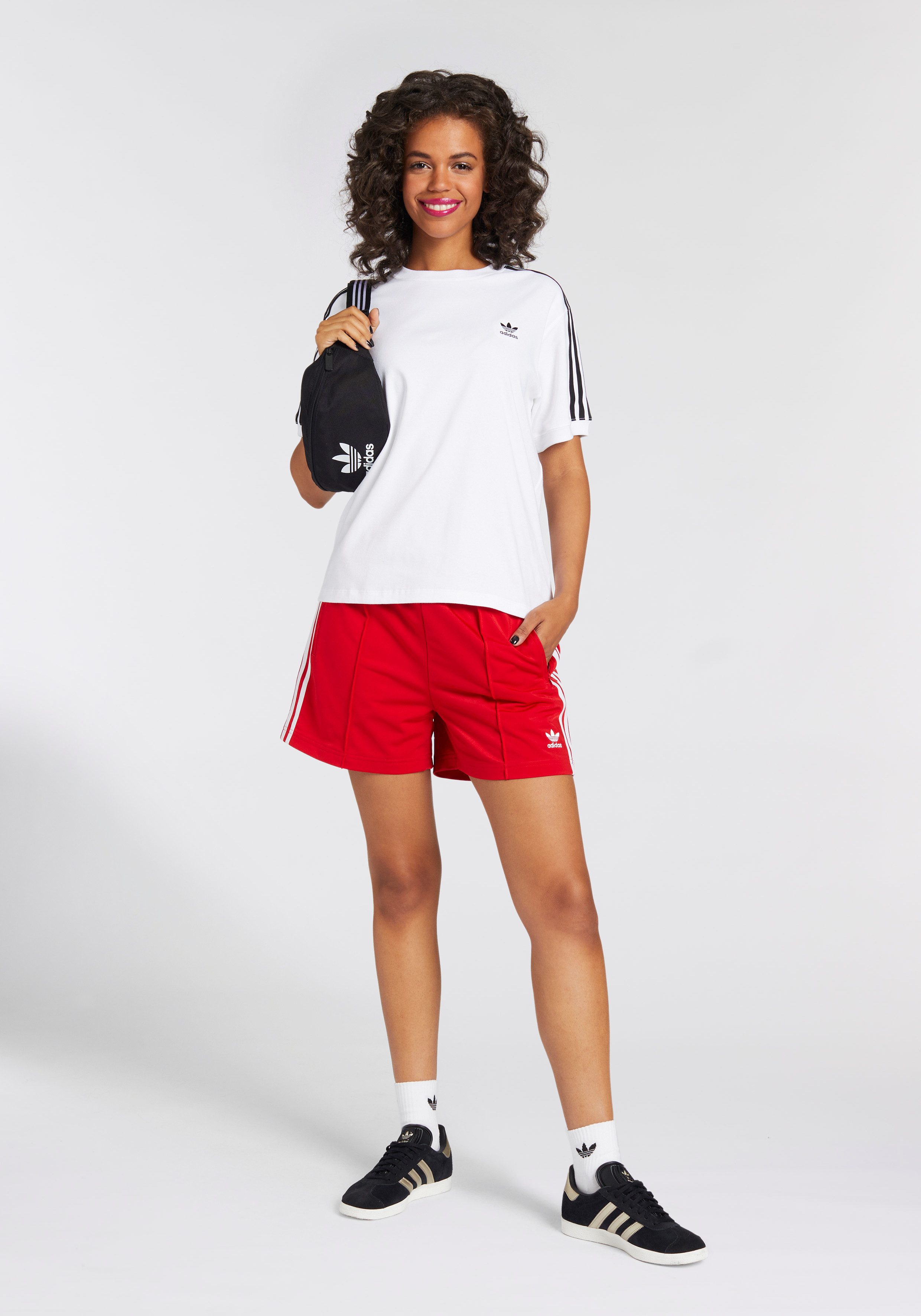 adidas Originals T-shirt 3 STRIPE TEE drie-strepen shirt met trefoil-logo