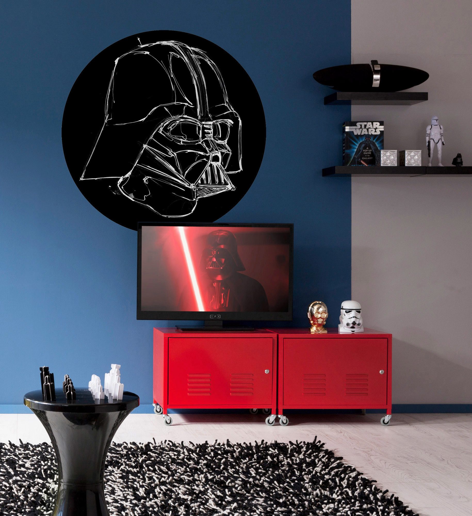 Komar Fotobehang Zelfklevend vlies - Star Wars Ink Vader - Afmeting 125 x 125 cm