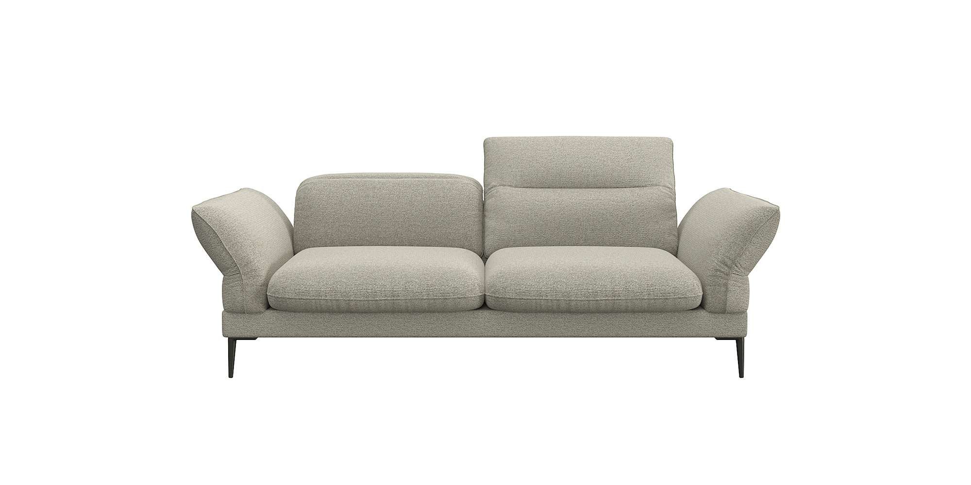 FLEXLUX 2,5-zits Salino, functie-sofa, relaxsofa Bank met arm- en hoofdeinde verstellingen, koudschuim & staalgolven