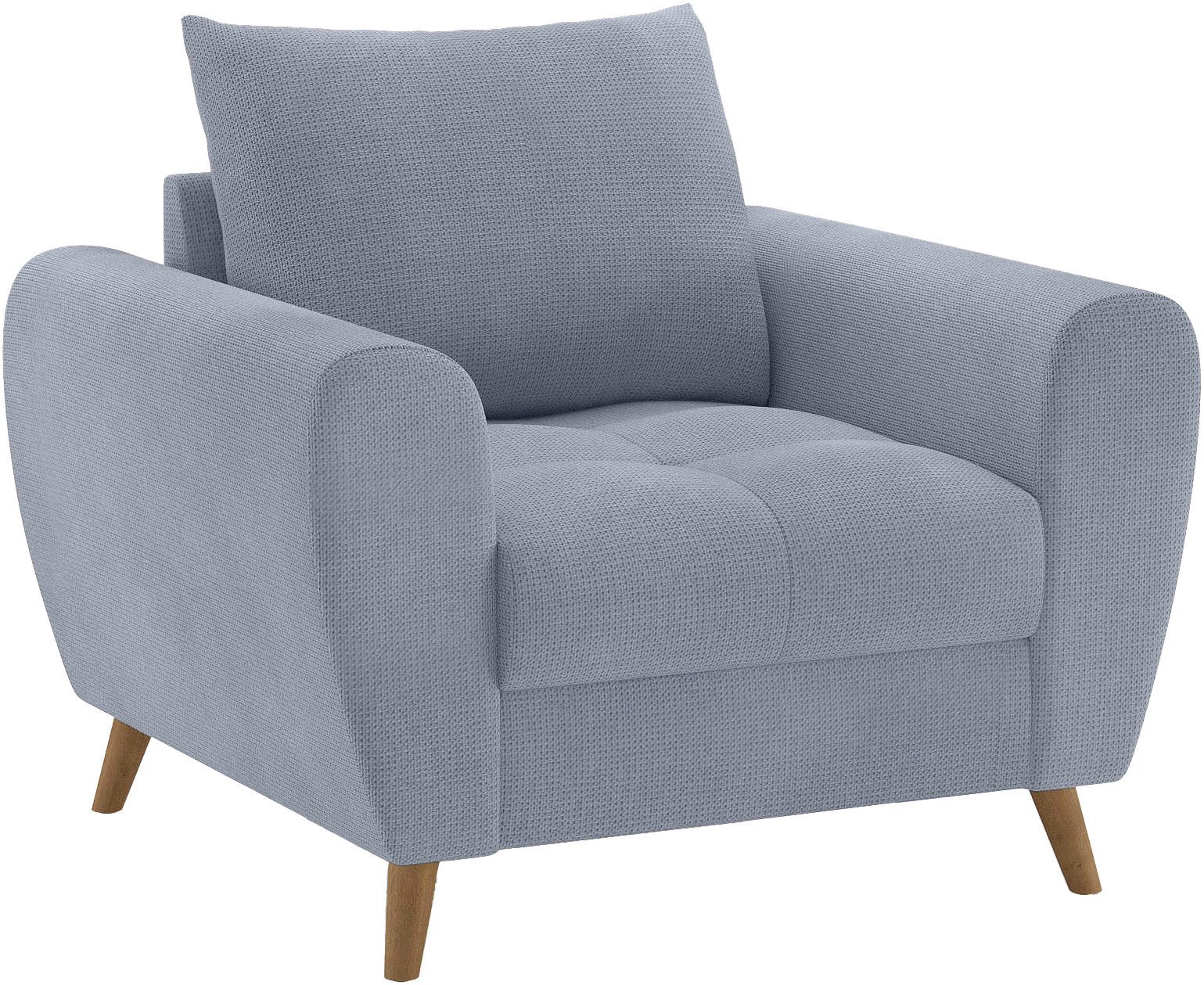 Mr. Couch Fauteuil Blackburn II Passend bij de set, met koudschuimvering tot 140 kg belastbaar fauteuils blauw