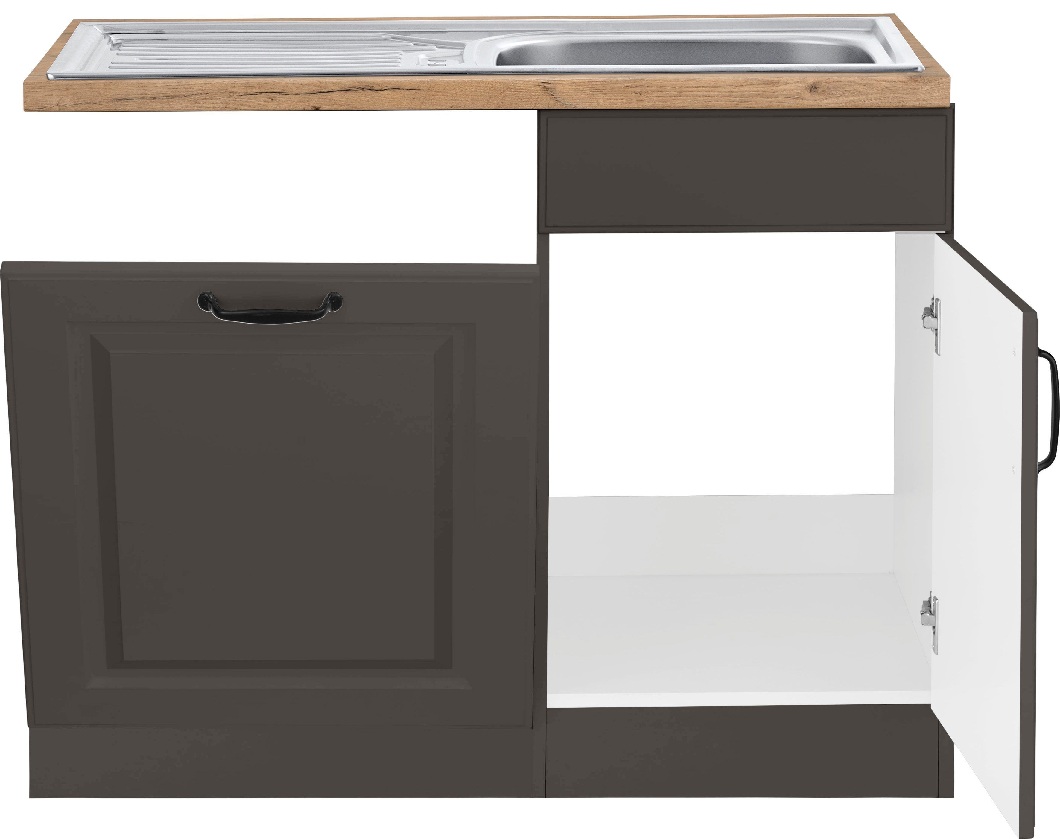 wiho Küchen Gootsteenkast Erla 110 cm breed, inclusief deur/voet voor vaatwassers