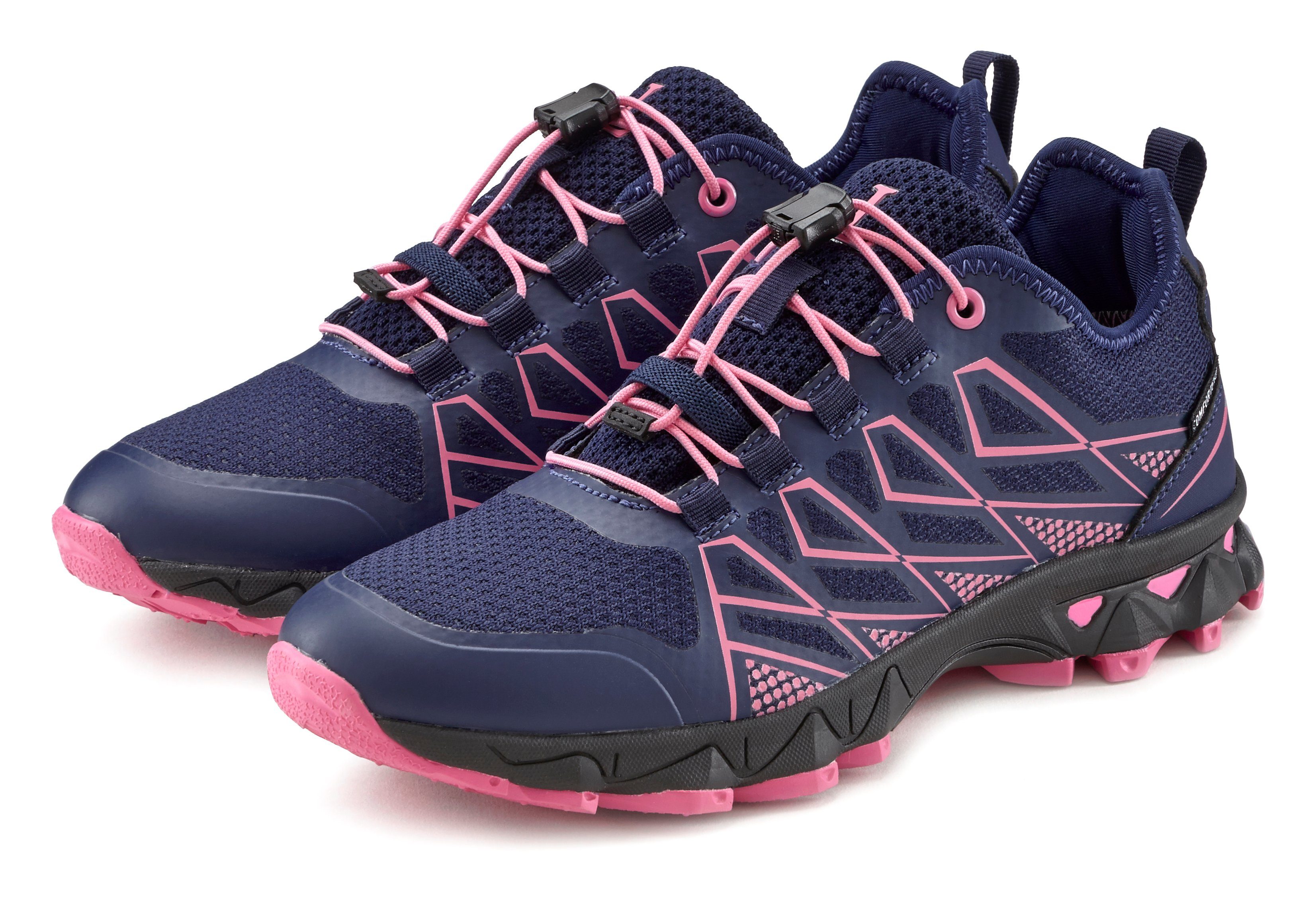active by Lascana Sneakers Trekkingschoen, Outdoor, waterafstotend membraan, elastische vetersluiting dames schoenen maat 39 EU blauw