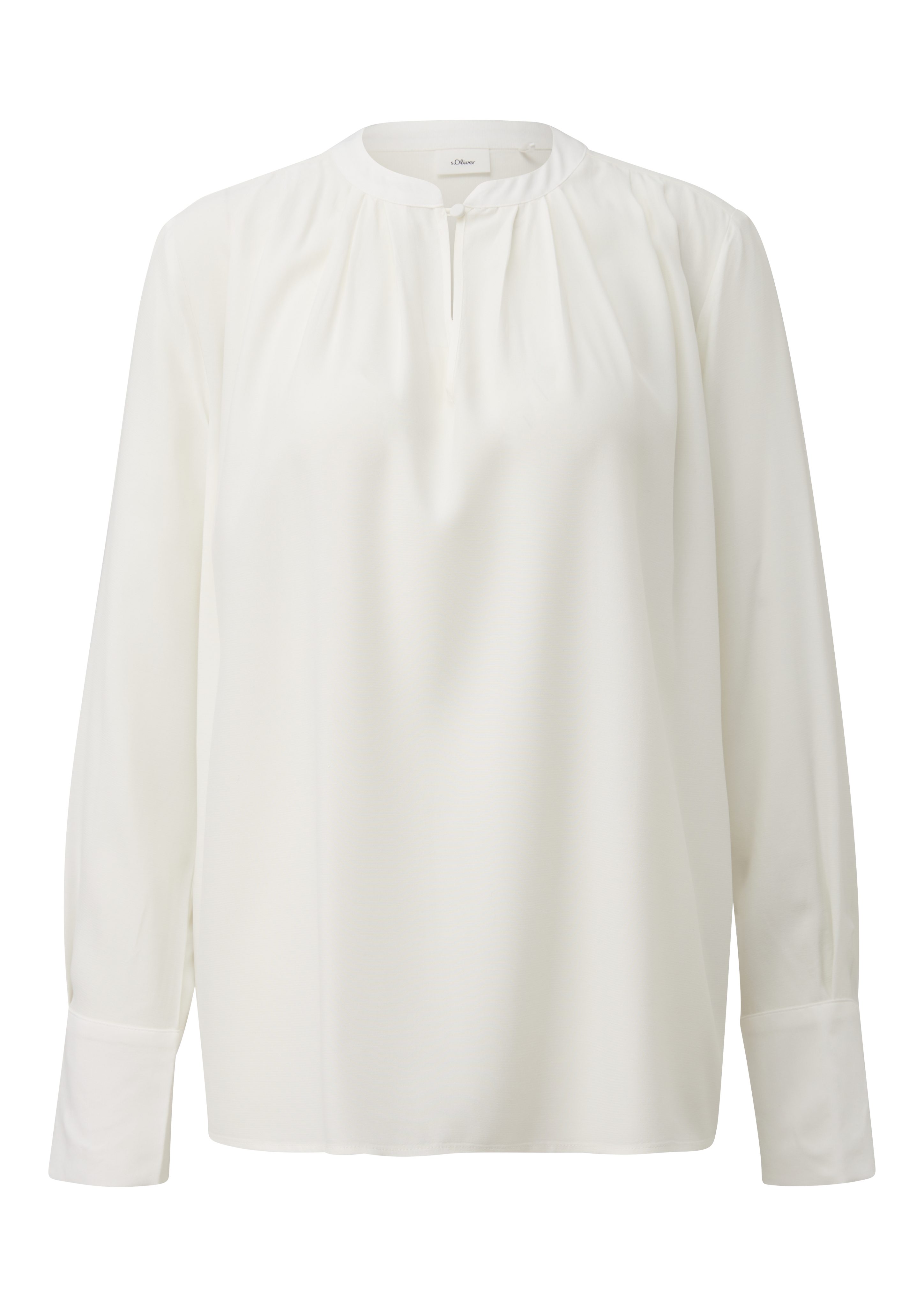 s.Oliver BLACK LABEL Blouse met lange mouwen met lichte rimpeling aan de kraag