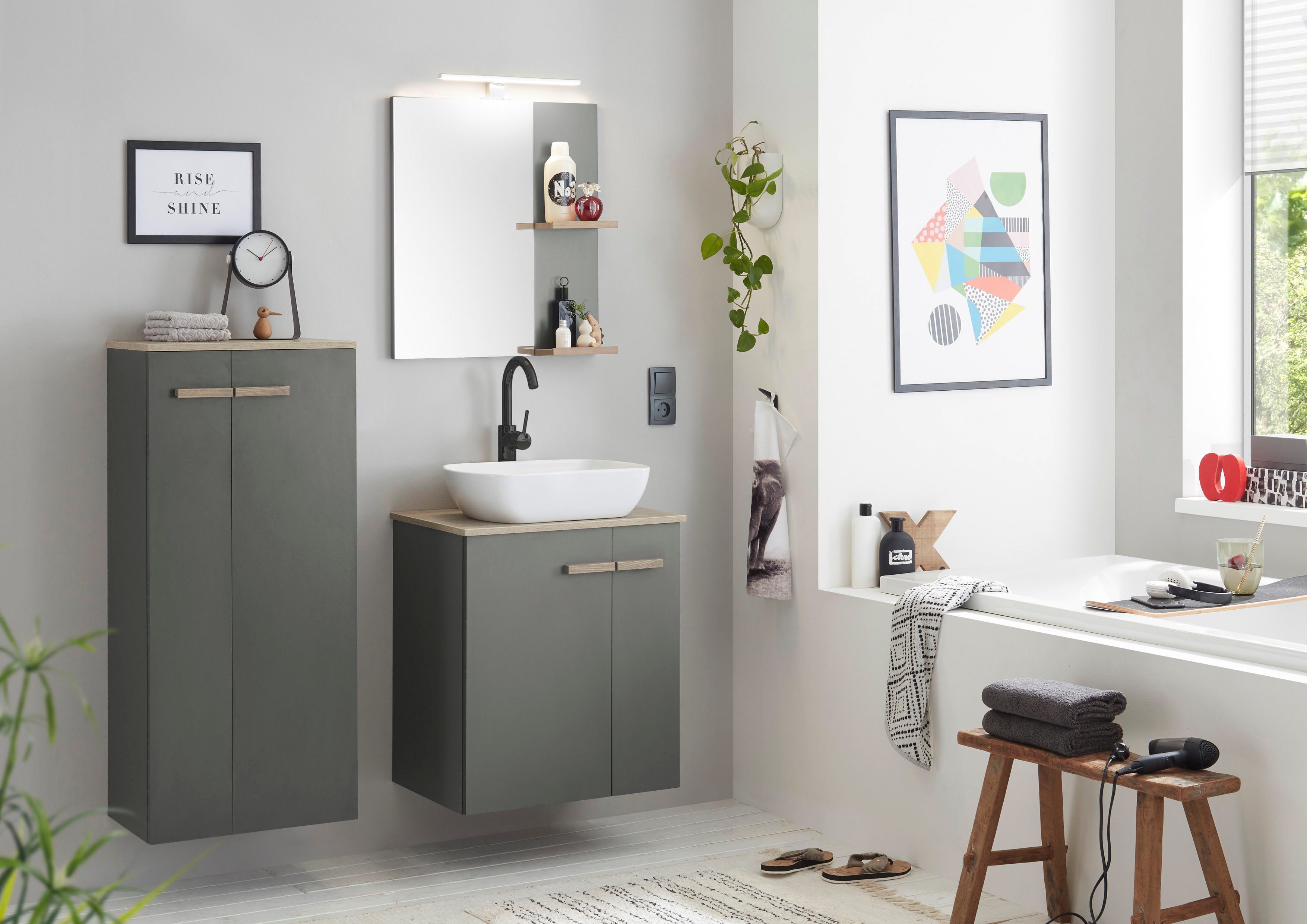 Places of Style Badkamerserie SOLiD, badkamermeubelset, badkamer in modern ontwerp, 3-delige badkamer (set, 3-delig)