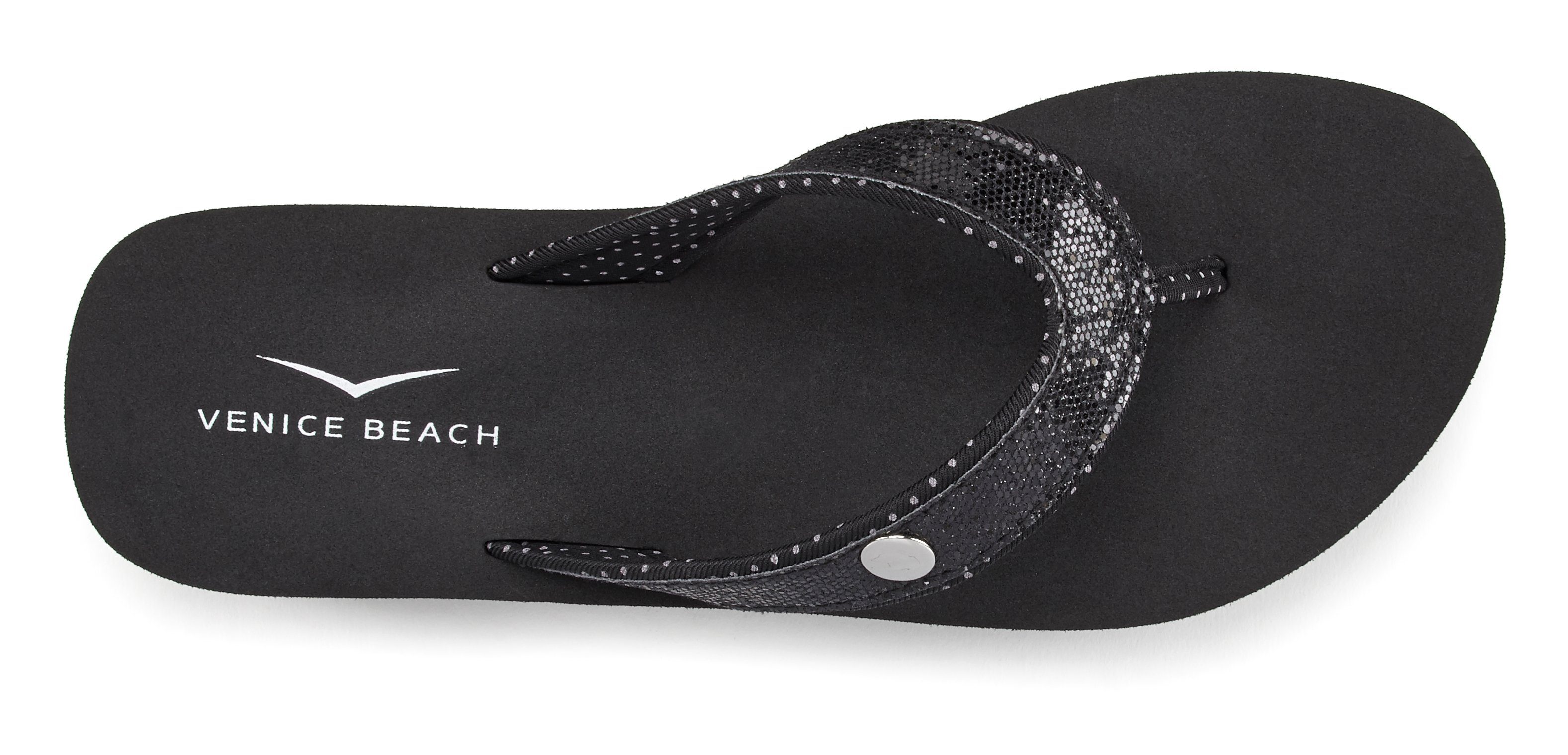 Venice Beach Badslippers Sandaal, pantoletten, badschoenen ultralicht met glitterband VEGAN