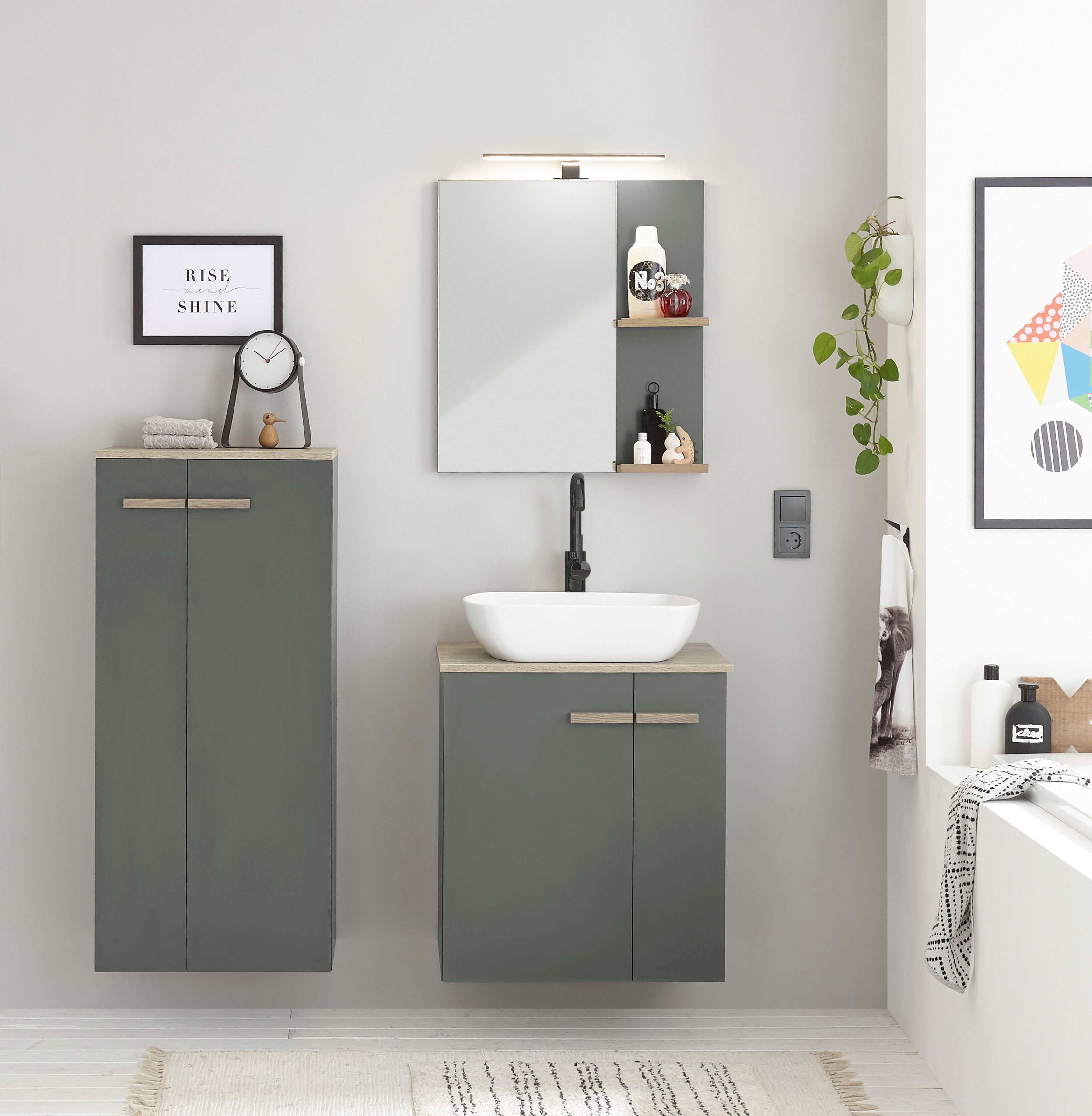 Places of Style Badkamerserie SOLiD, badkamermeubelset, badkamer in modern ontwerp, 3-delige badkamer (set, 3-delig)