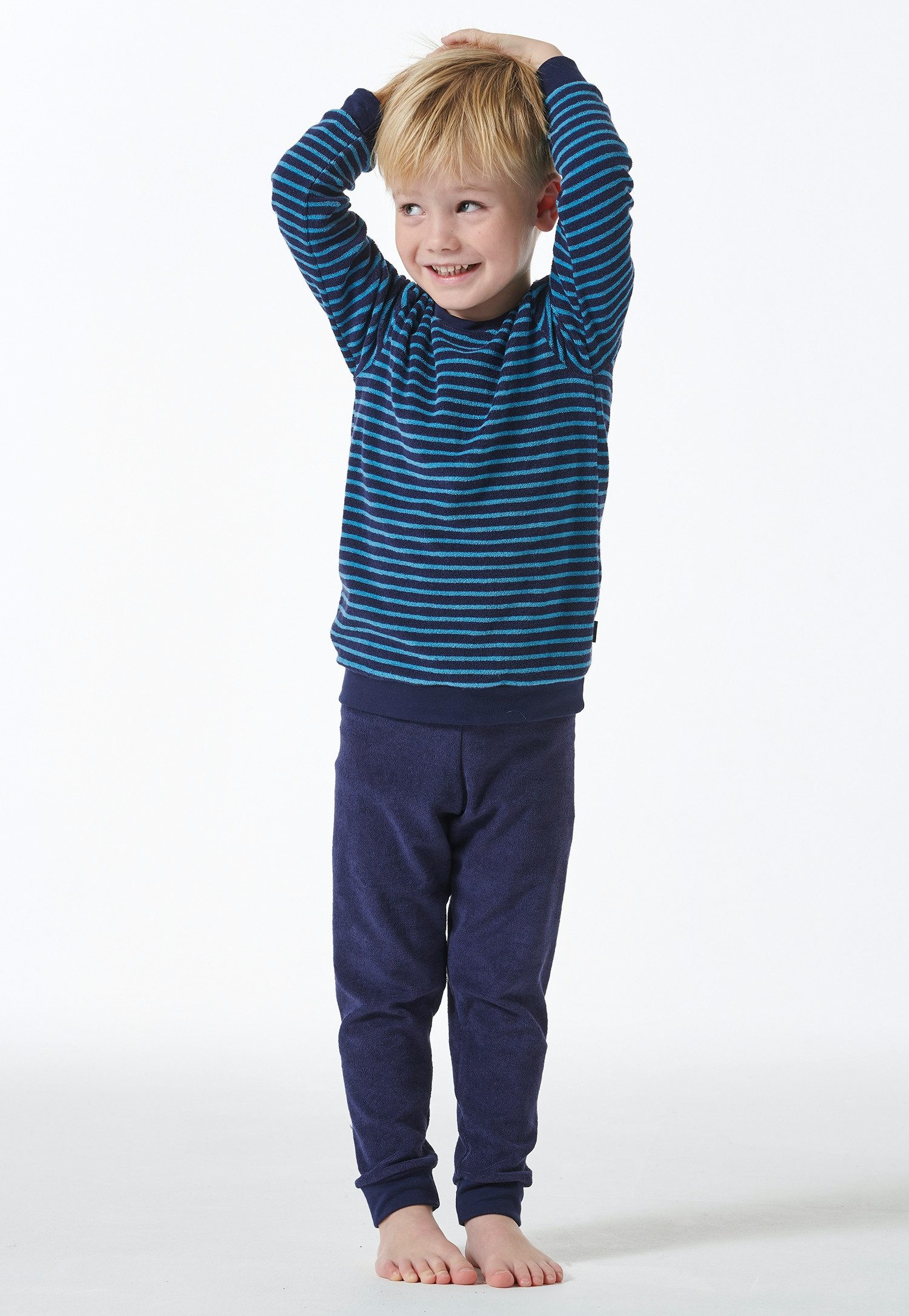 Schiesser Pyjama met comfortabele boorden (2-delig) jongens pyjama's maat 104 blauw