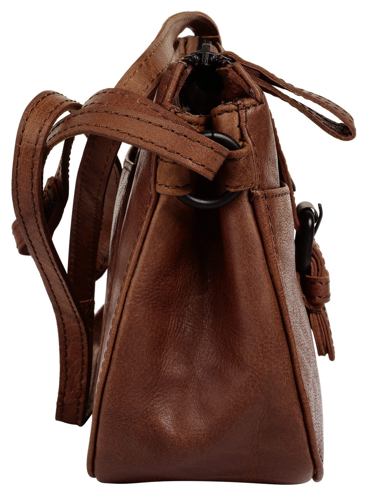 Spikes & Sparrow Schoudertas echt leder