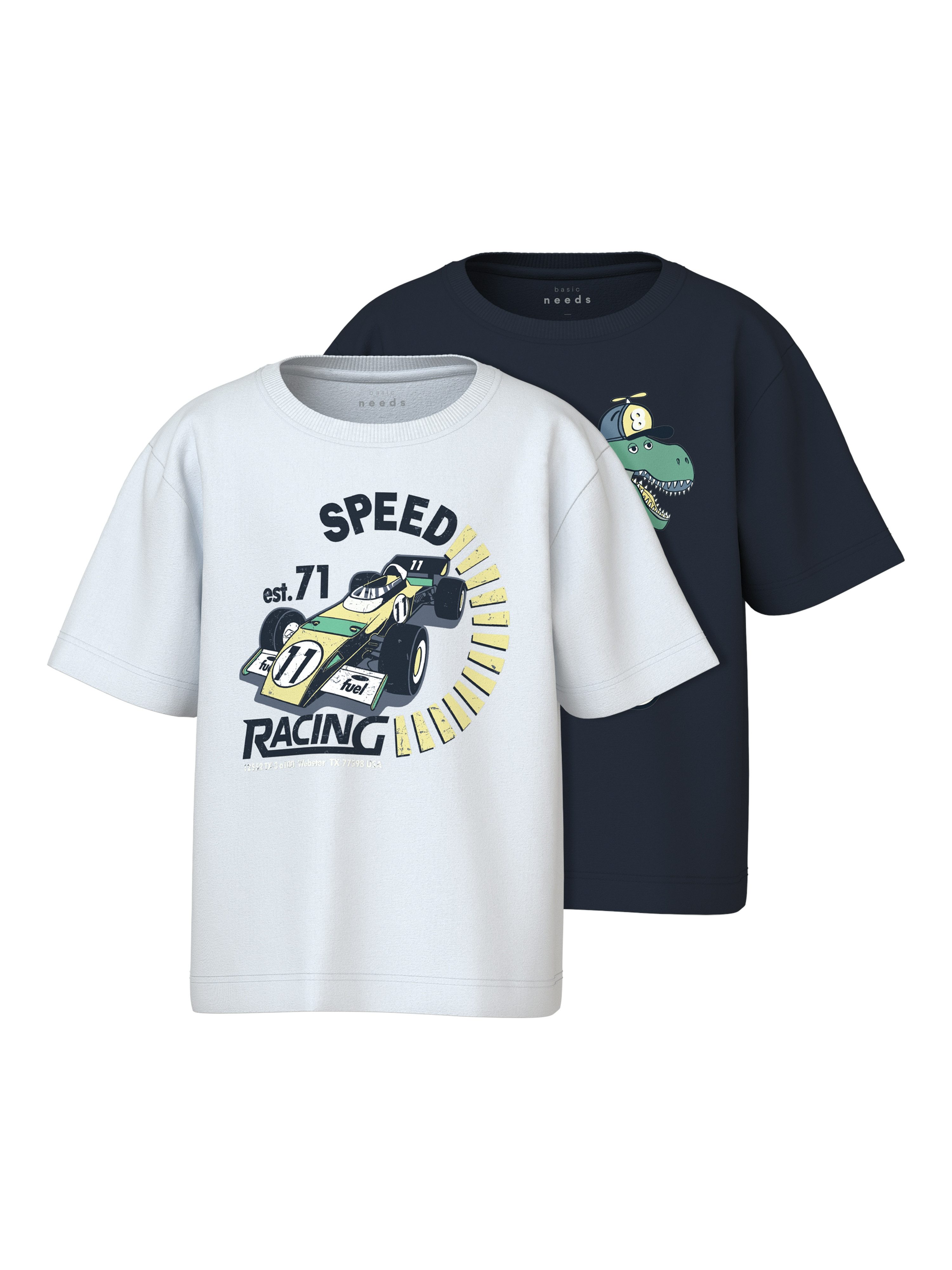 Name It Shirt met korte mouwen NMMVICTOR 2P SS NREG TOP (set, 2-delig) jongens t-shirts maat 98 wit