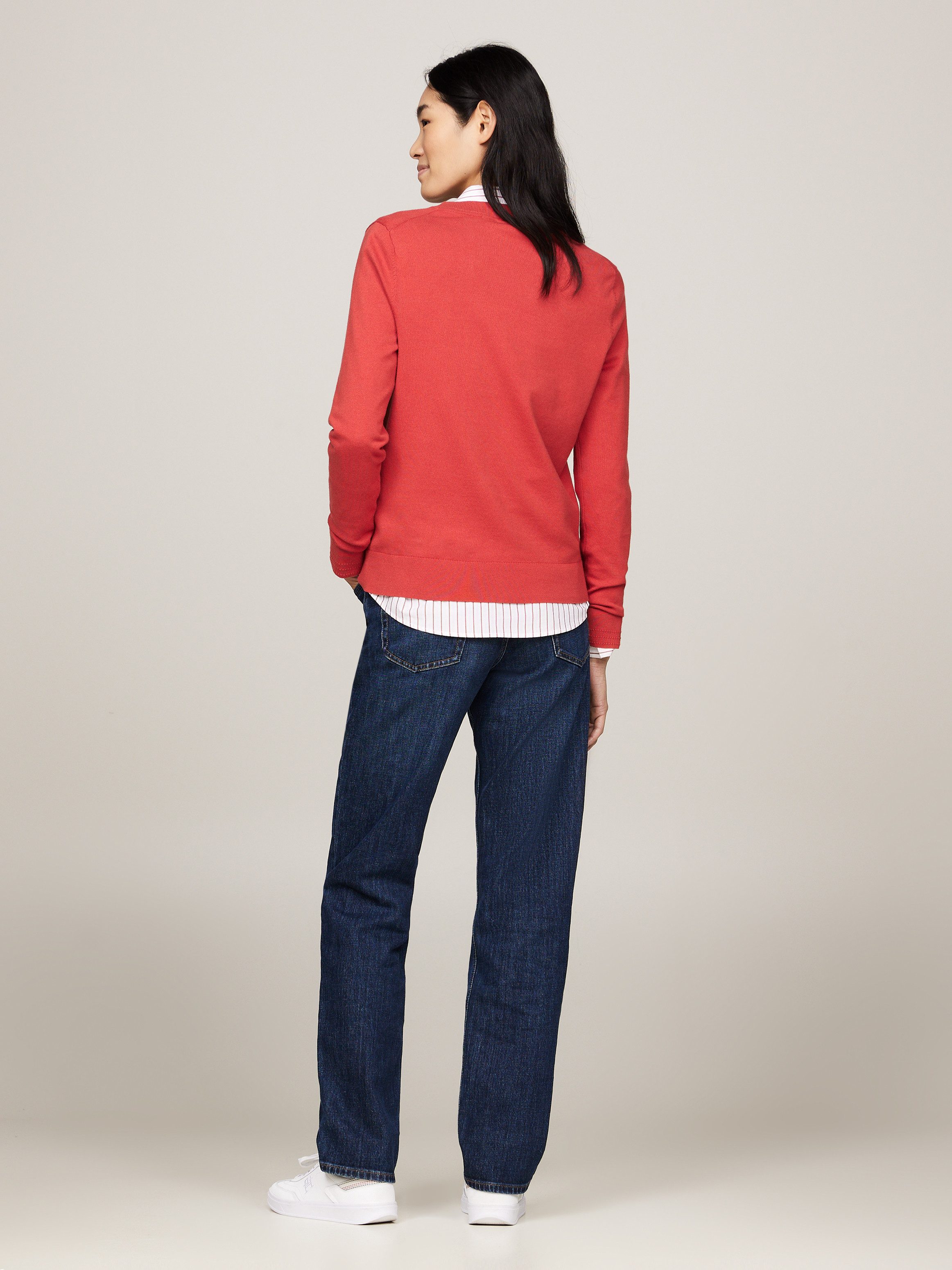 Tommy Hilfiger Trui met V-hals met logoborduursel