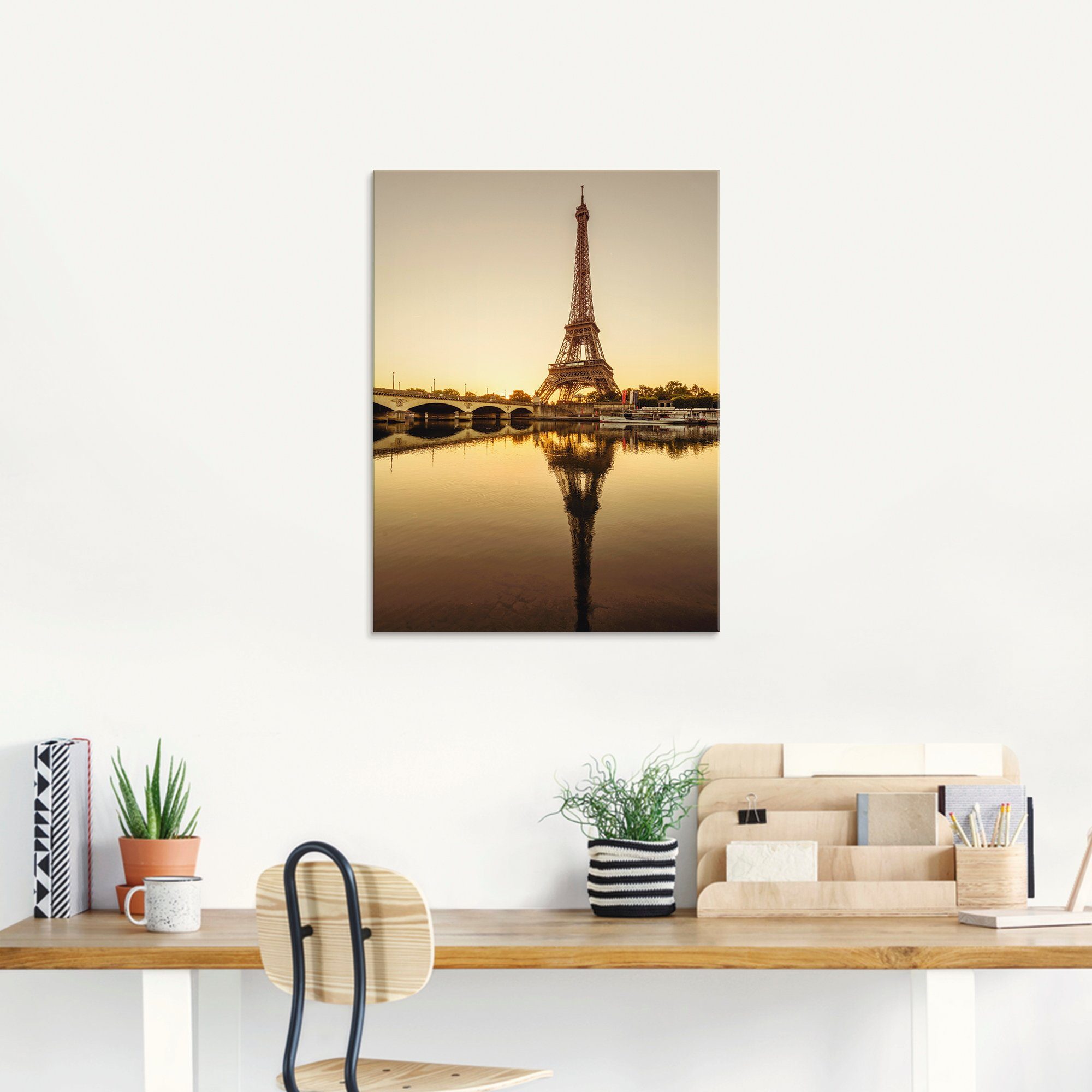 Artland Print op glas Parijs Eiffeltoren V in verschillende maten