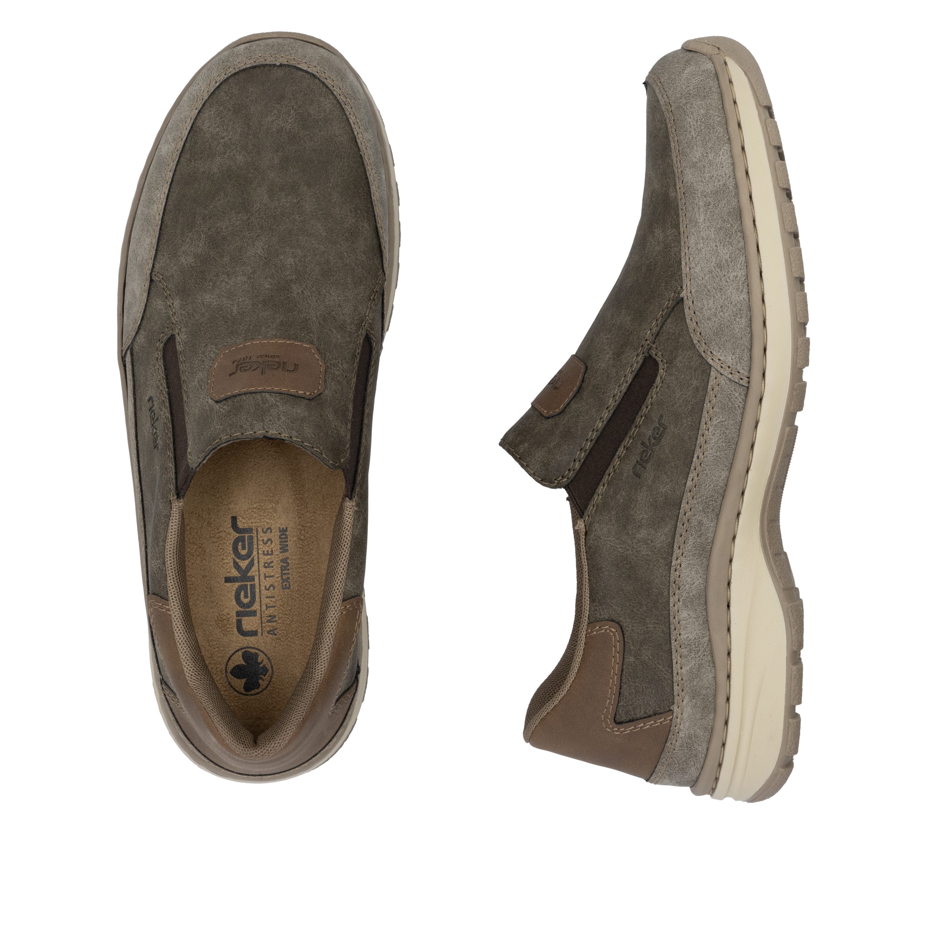 Rieker Instappers , slip-on sneaker, vrijetijdsschoen, lage schoen met elastische band