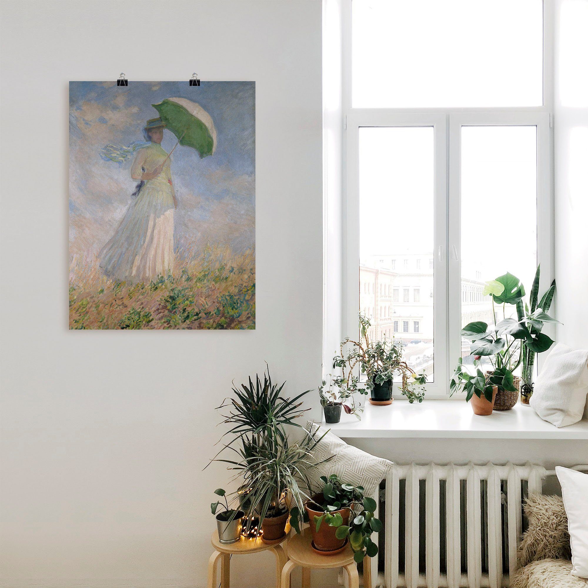 Artland Artprint Vrouw met parasol, Susanne Hoschedé als artprint op linnen, muursticker of poster in verschillende maten