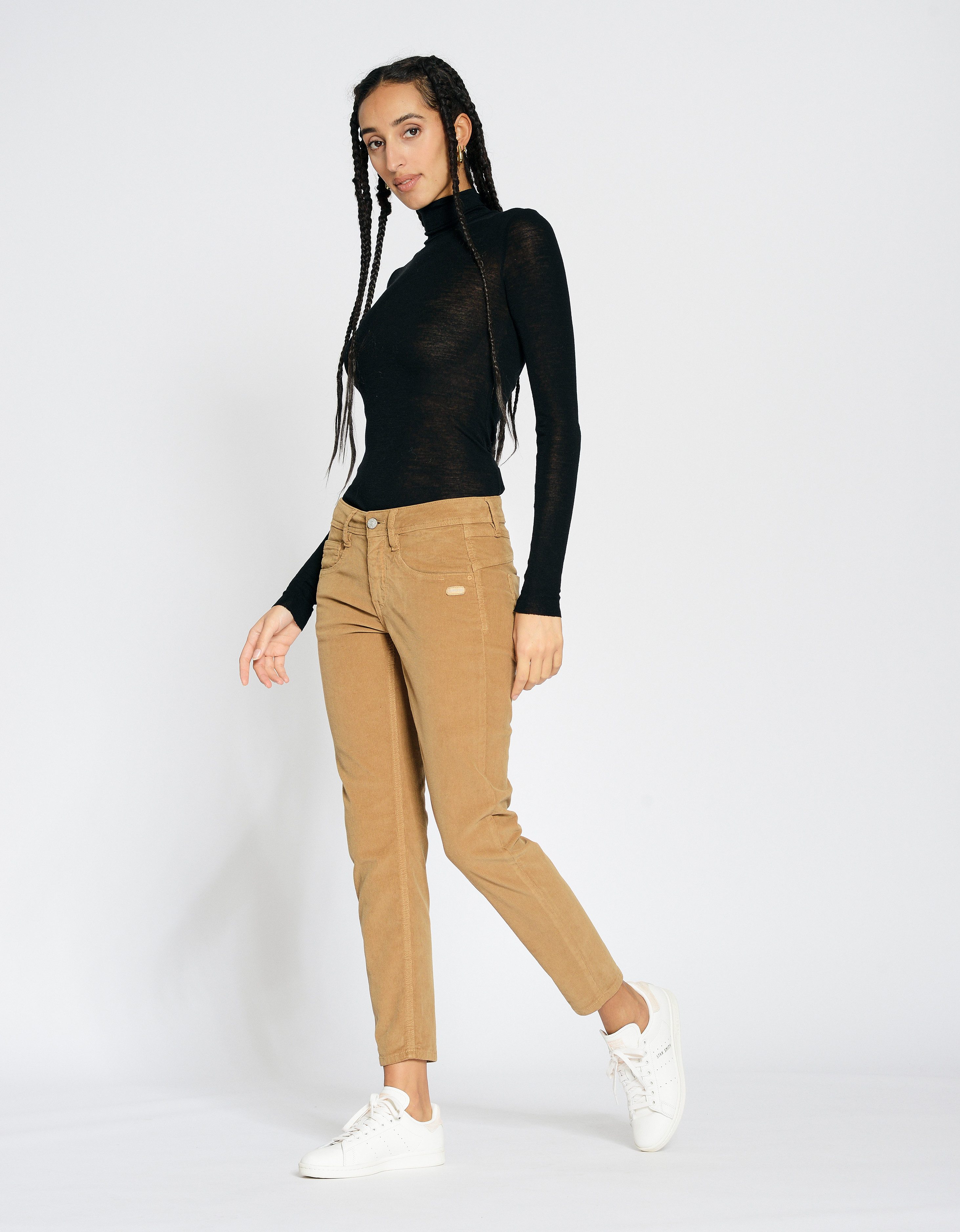 GANG Cordbroek 94AMELIE CROPPED met dubbele rechter achterzak