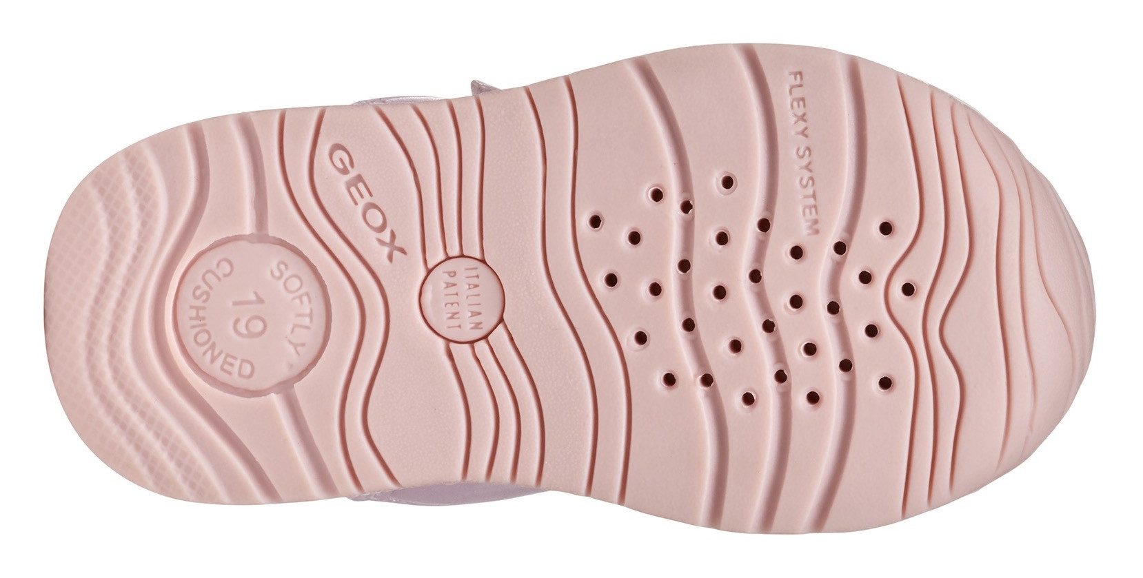 Geox Babyschoentjes B RISHON GIRL , klittenbandschoen, meisjes schoen met fijne glitters en vlinder motief