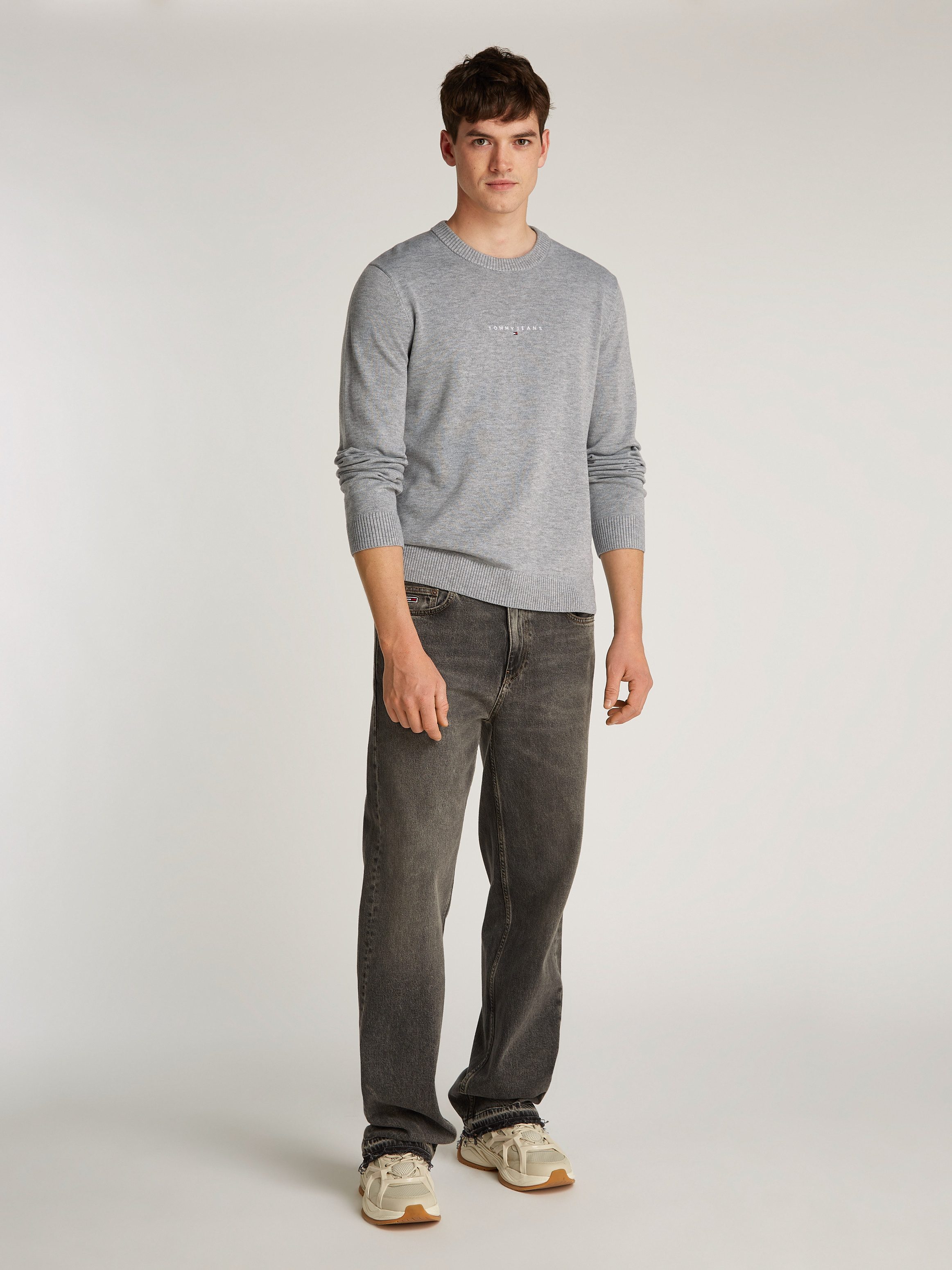 TOMMY JEANS Gebreide trui TJM LINEAR SMALL CHEST SWEATER