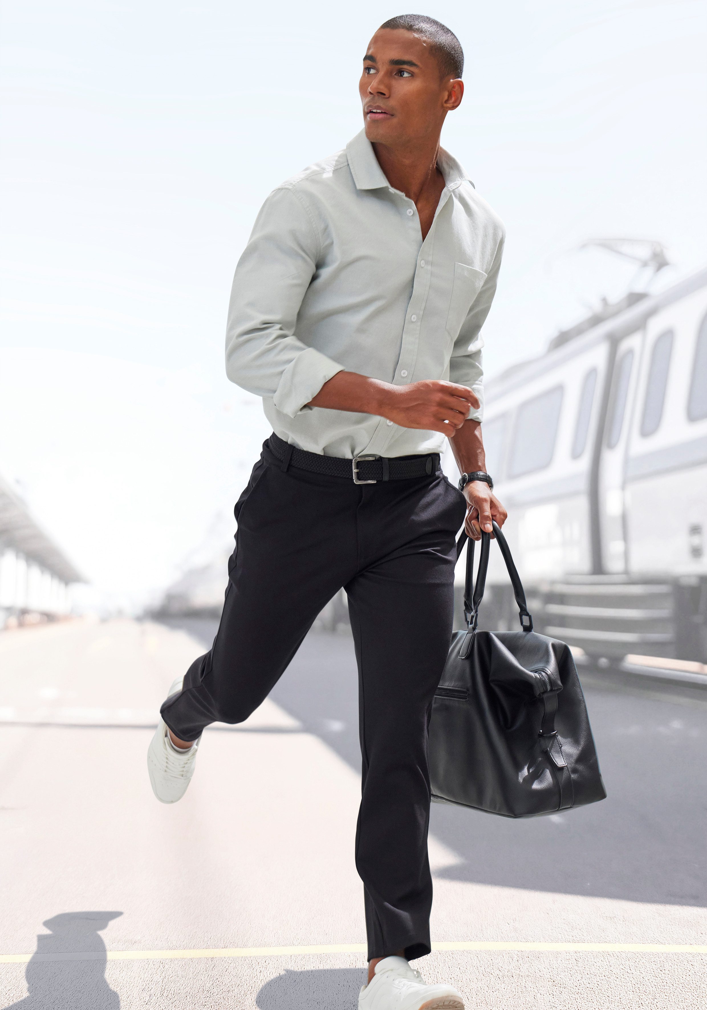 John Devin Stretchbroek Regular fit comfortabele broek van elastisch materiaal