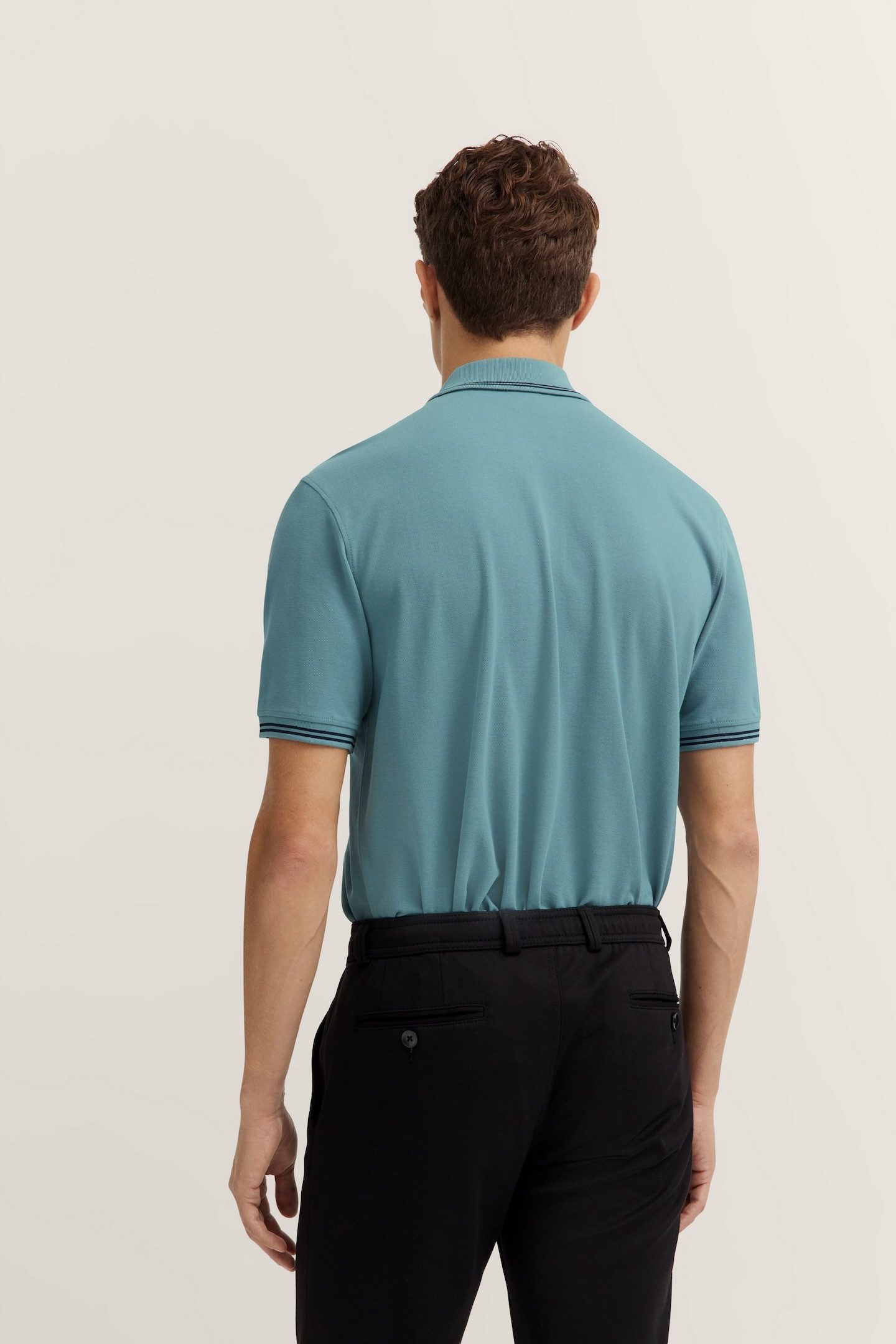 Bugatti Poloshirt met contraststrepen en borstborduursel