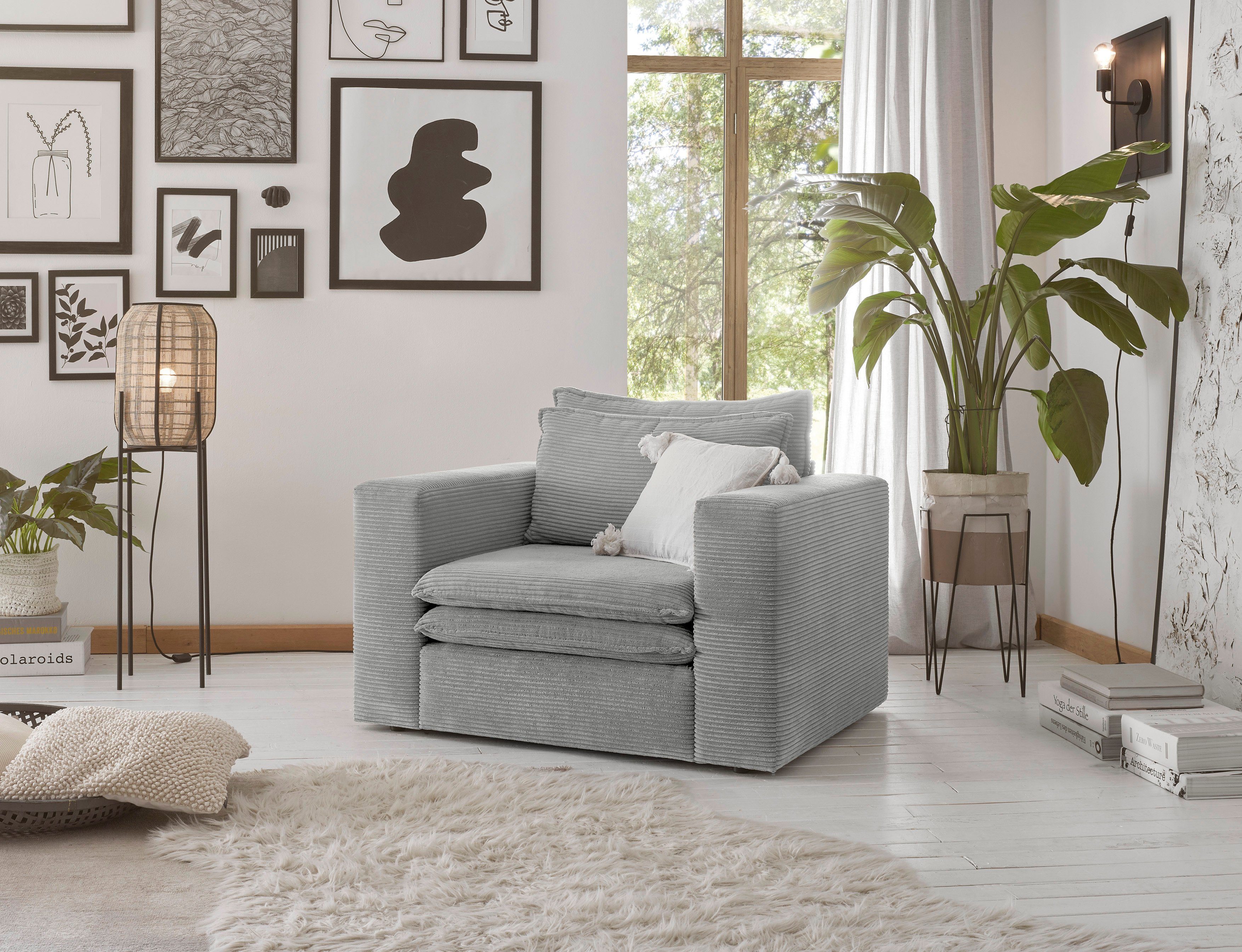 Places of Style Fauteuil PIAGGE Hoogwaardige cord- passend bij de serie PIAGGE