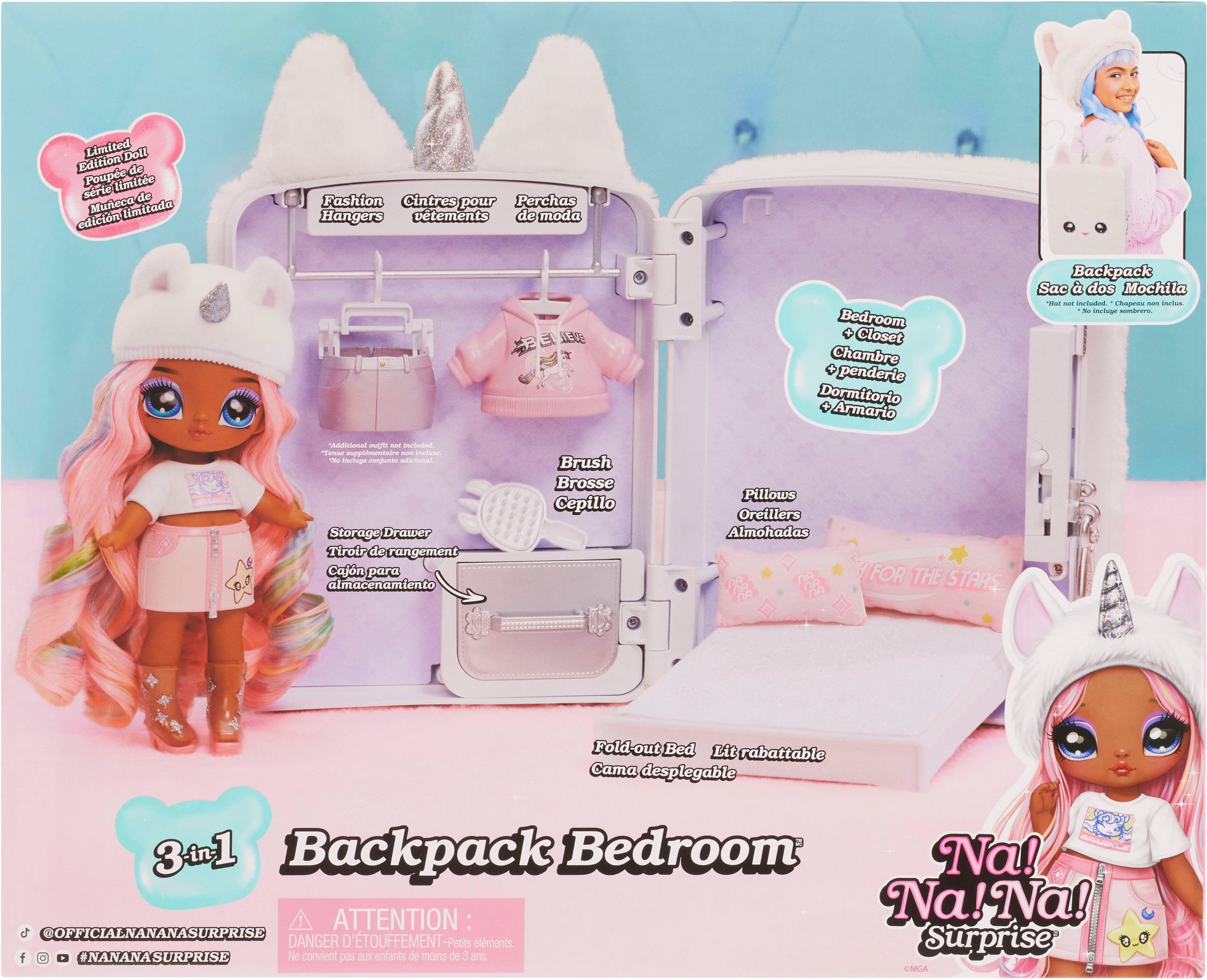 MGA Poppenmeubelen 3-in-1 Backpack Bedroom Unicorn - Whitney Sparkles