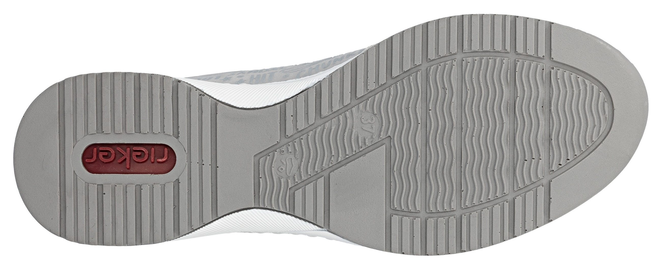 Rieker Sneakers bedrukt met letters, vrijetijdsschoen, lage schoen, veterschoen