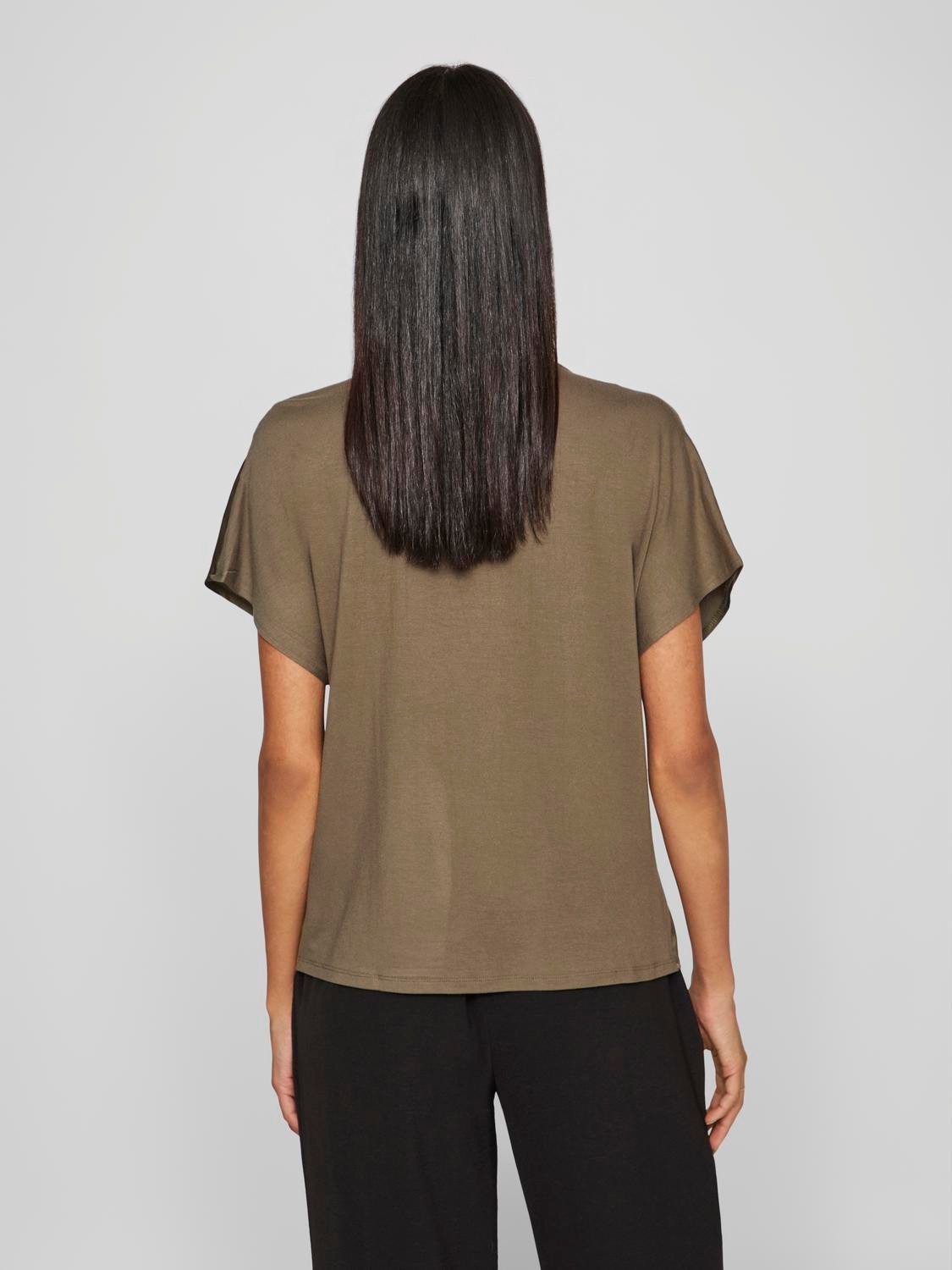 Vila Shirt met V-hals VIELLETTE V-NECK S S SATIN TOP NOOS