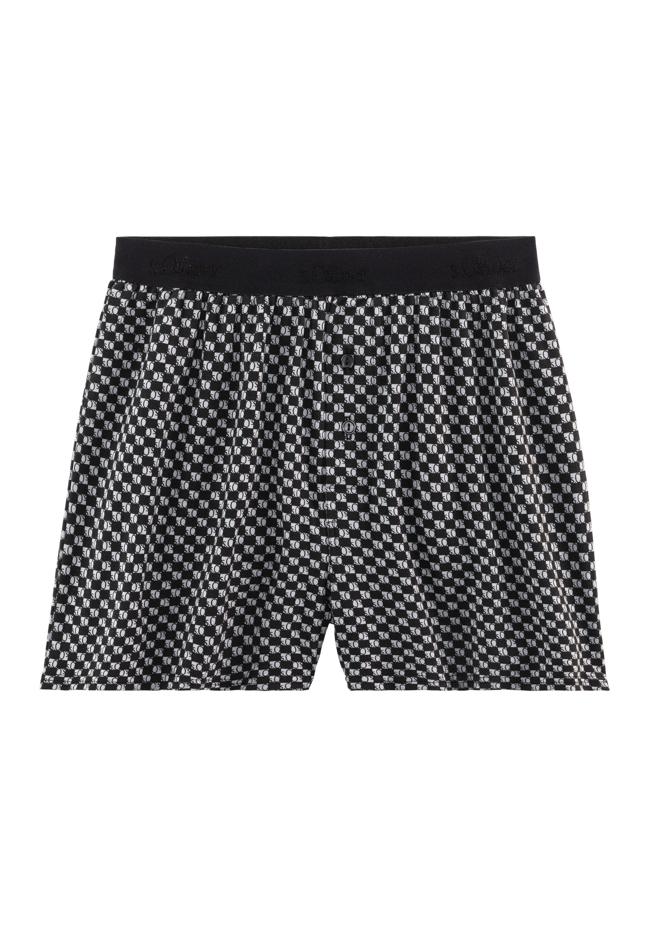 s.Oliver RED LABEL Beachwear Wijde boxershort unikleur en gedessineerd (set 2 stuks)