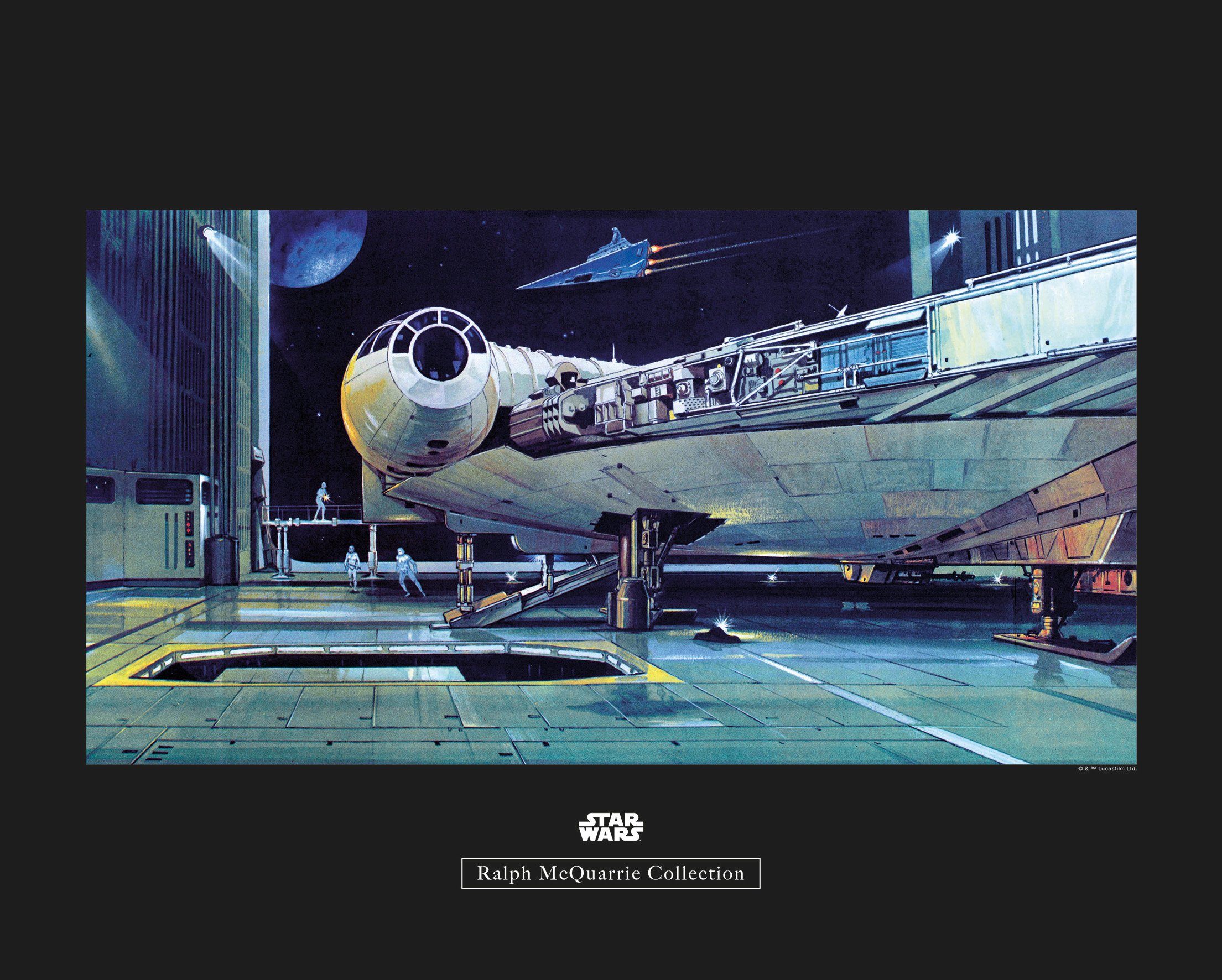 Komar wanddecoratie Star Wars Classic RMQ Falcon Hangar, zonder lijst