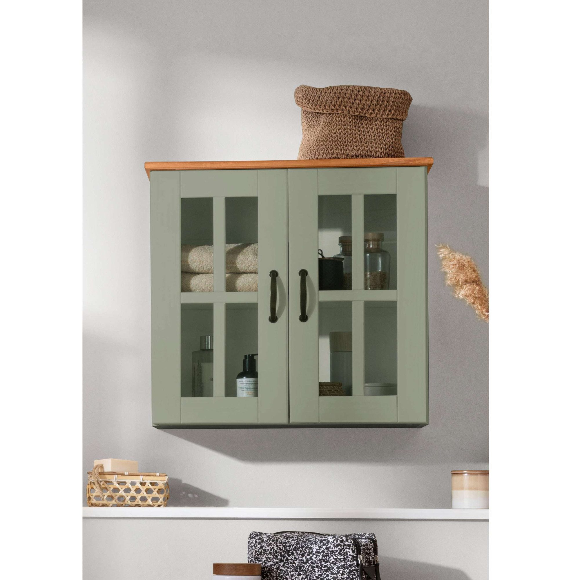 Home affaire Hangend kastje Rodby Massief, FSC®-gecertificeerd hout, grepen metaal, breedte 60 cm, hoogte 60 cm