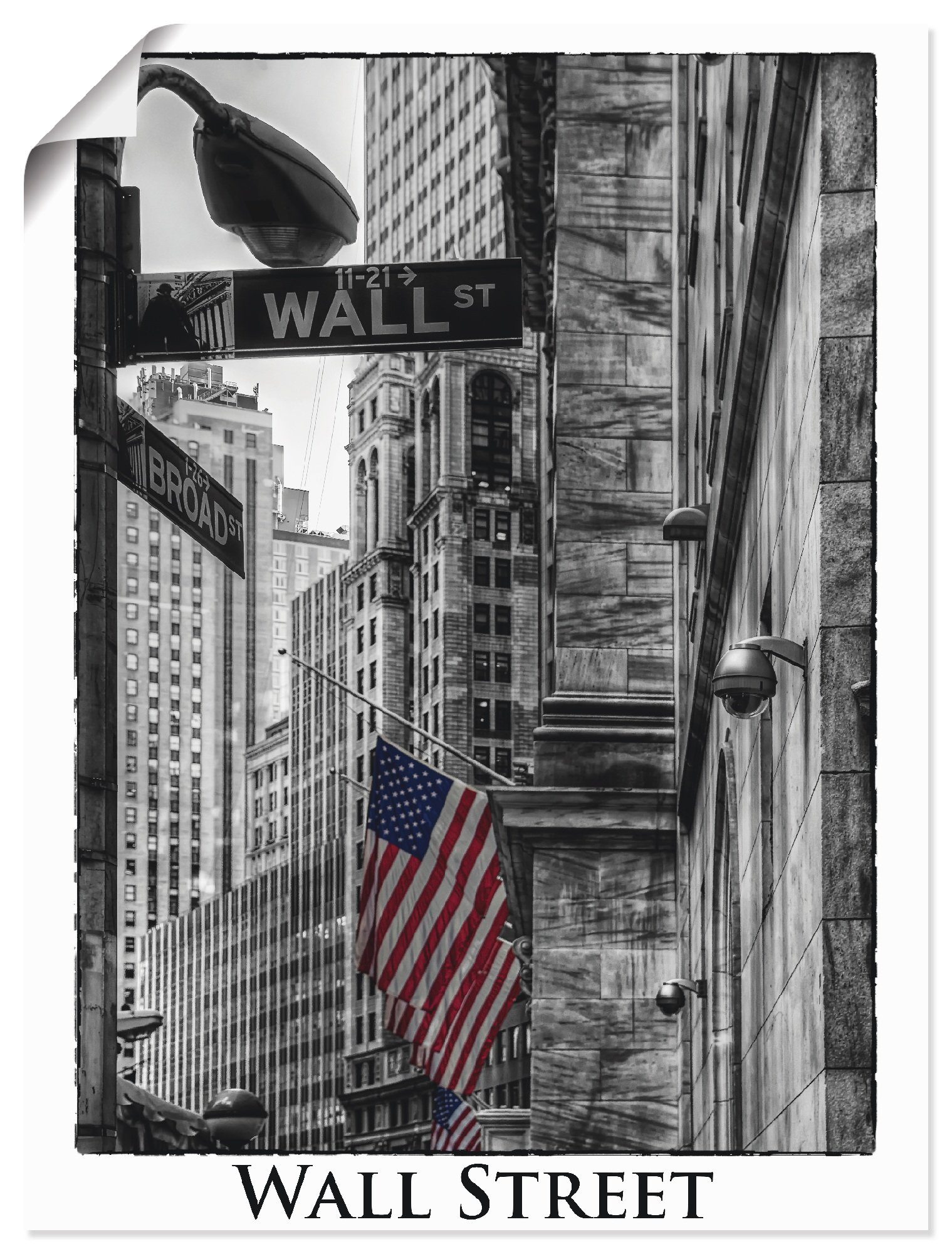 Artland Artprint New York wal Street in vele afmetingen & productsoorten -artprint op linnen, poster, muursticker / wandfolie ook geschikt voor de badkamer (1 stuk)