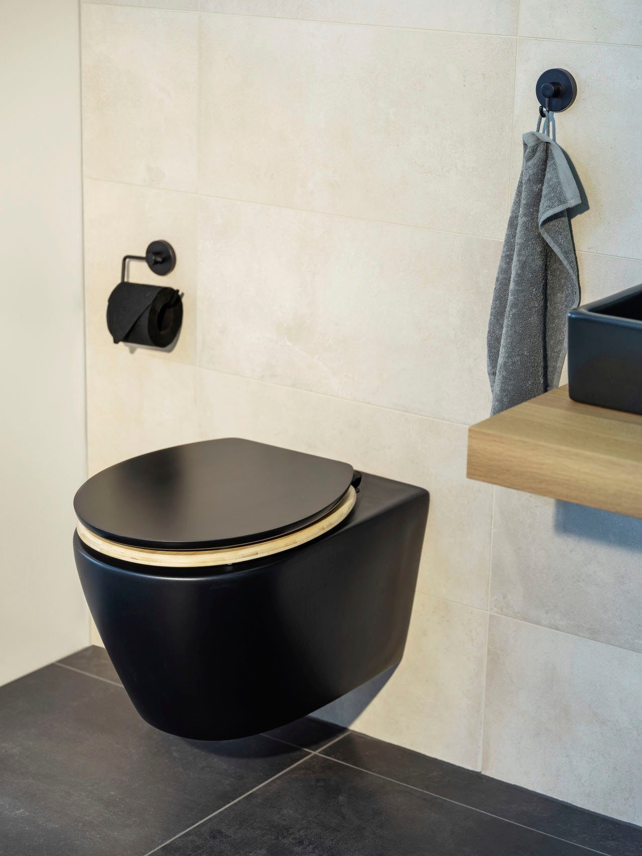 WENKO Toiletzitting Bambusa van mdf en bamboe, met afdaalautomatiek