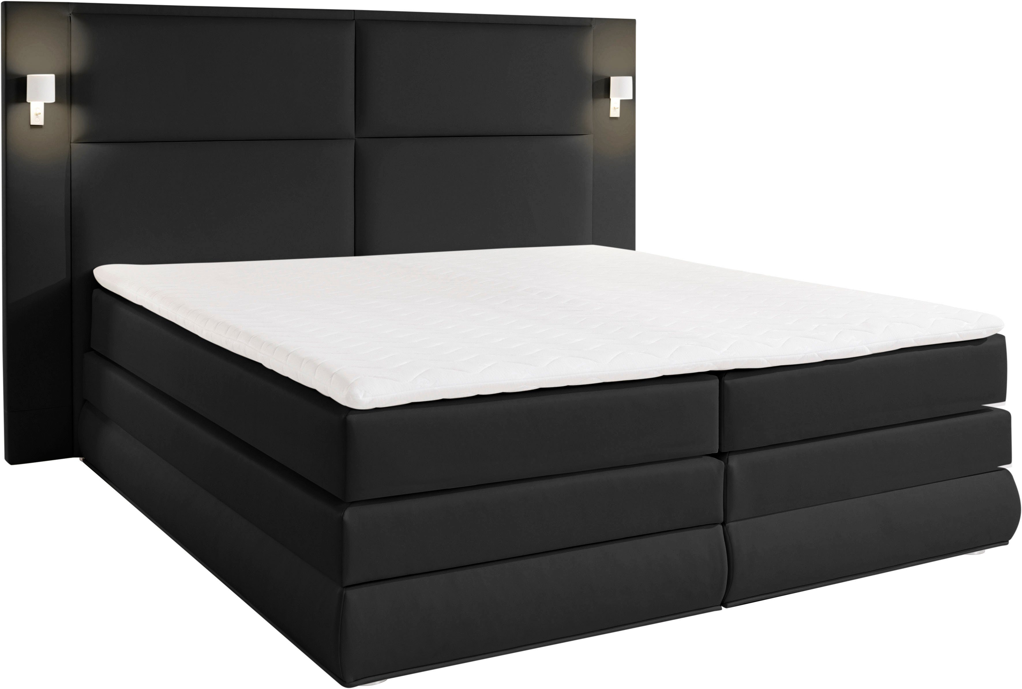 COLLECTION AB Boxspring Copenhagen inclusief bedkist, topmatras, naar keuze met ledverlichting