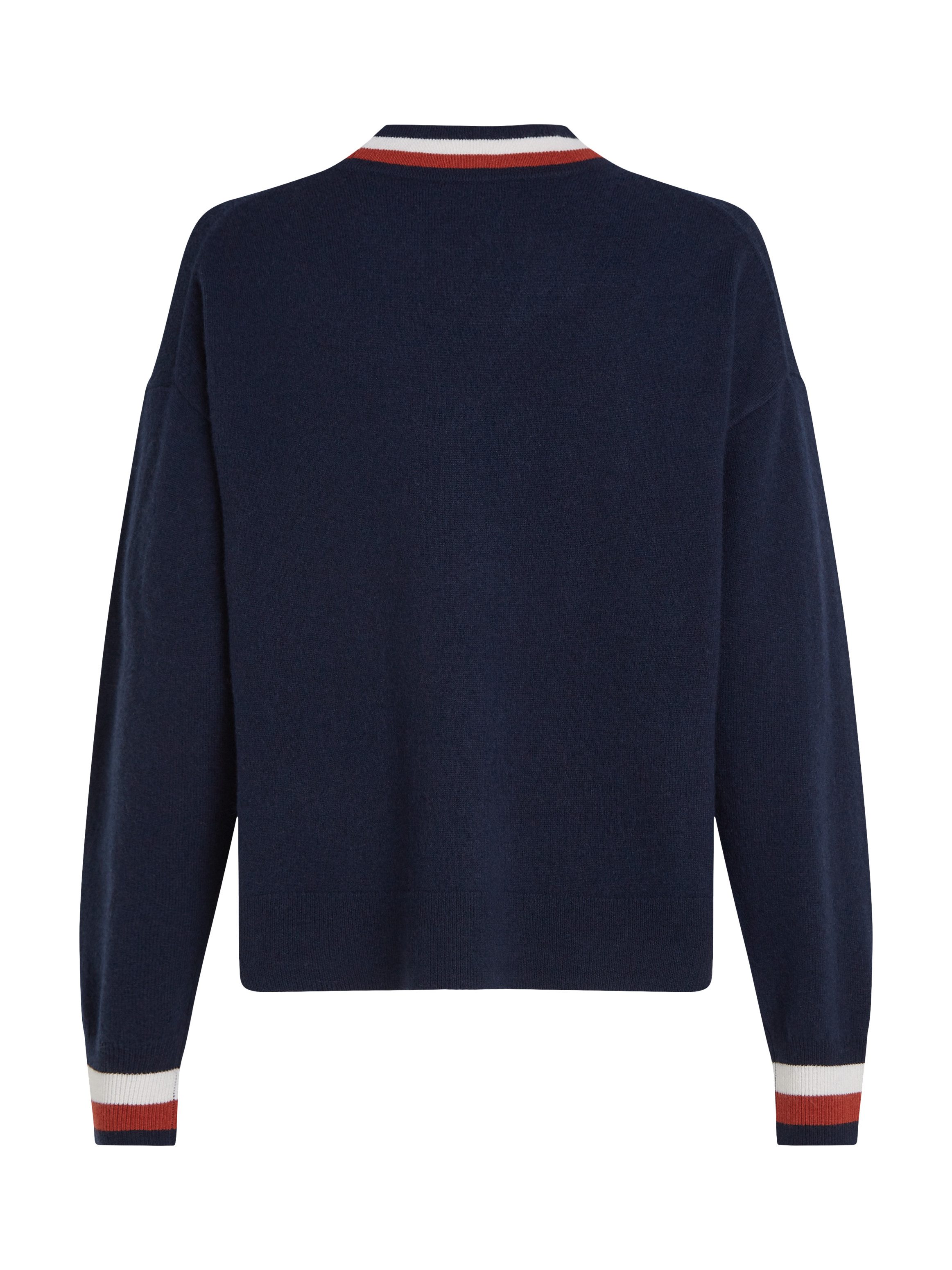 Tommy Hilfiger Vest GLOBAL STP WOOL CASH CARDIGAN met tommy hilfiger global stripe (Global Serie TH VROUWEN)