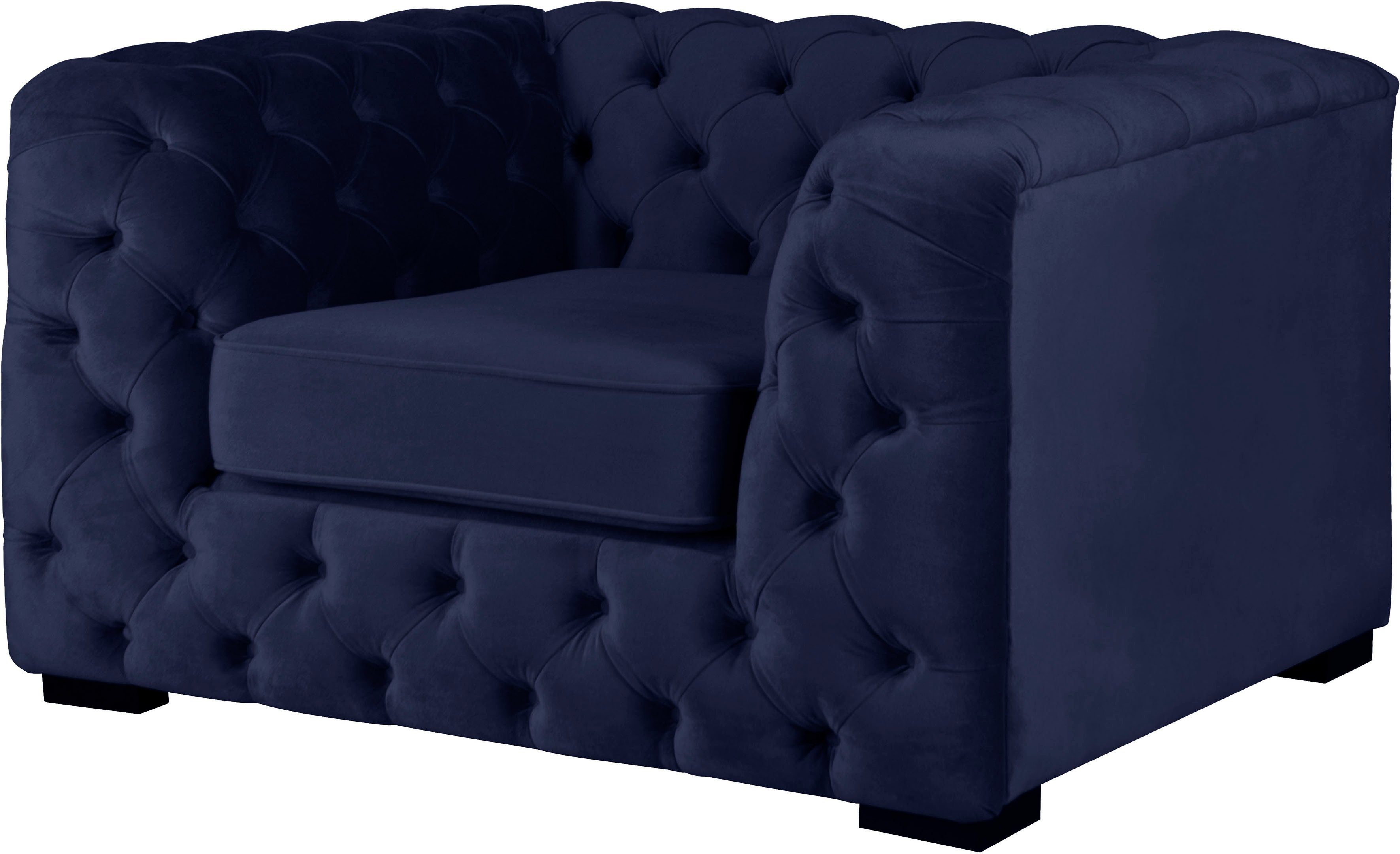 Guido Maria Kretschmer Home&Living Chesterfield-fauteuil Kalina stoel klassieke chesterfield knoopdetails, zeer hoogwaardige afwerking