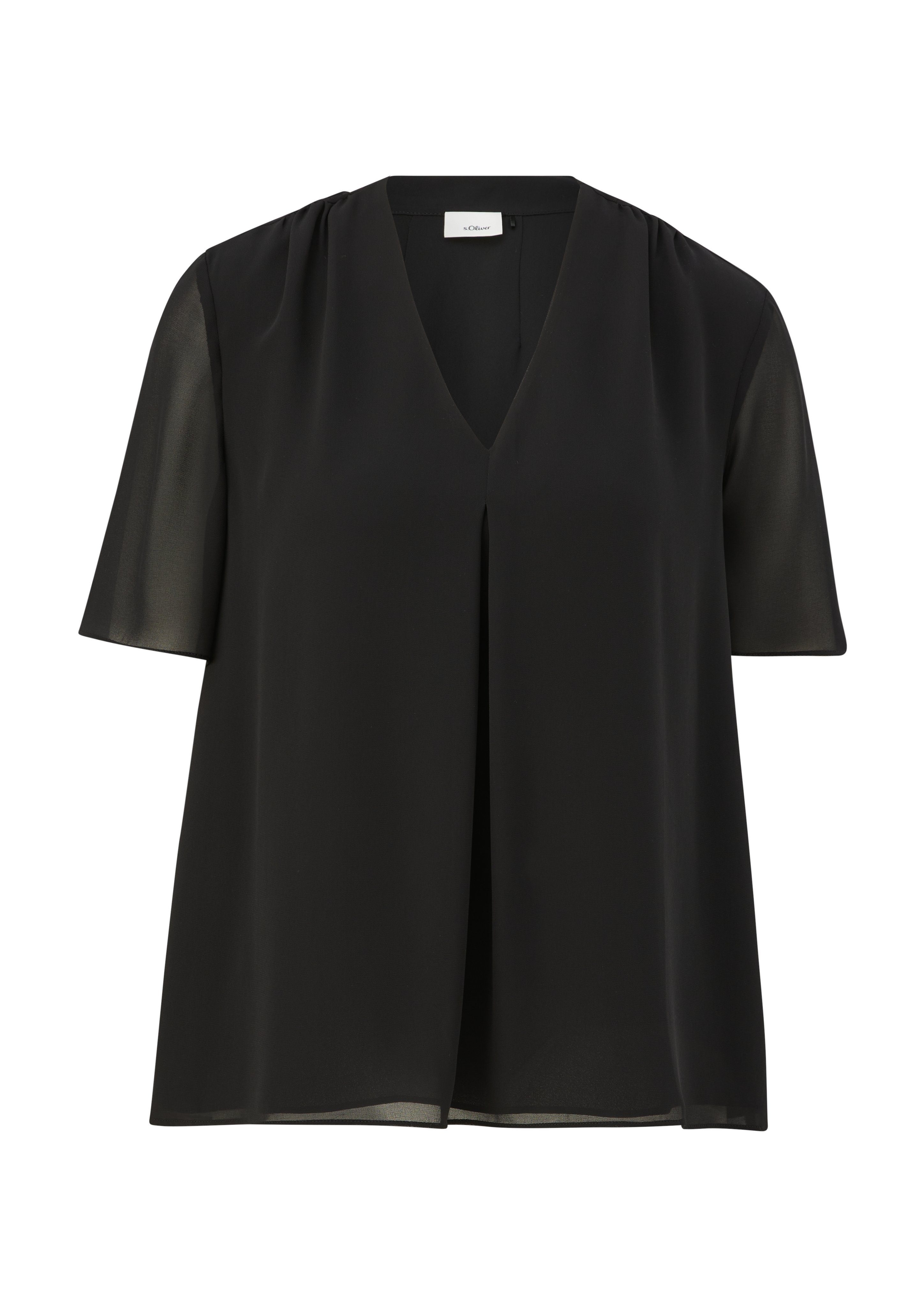 s.Oliver BLACK LABEL Shirtblouse met ingelegde plooi voor