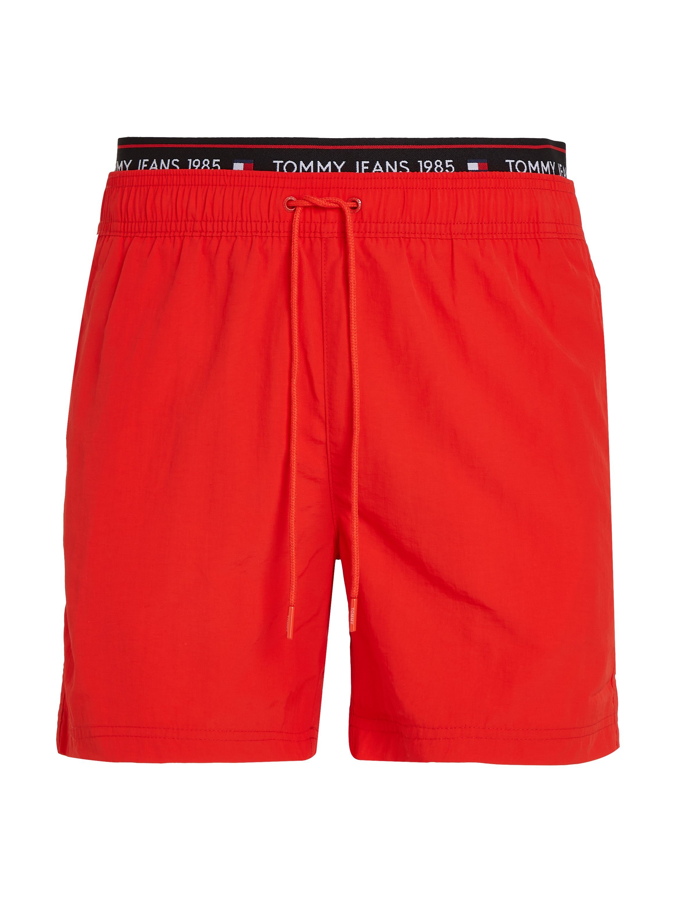 Tommy Hilfiger Swimwear Zwemshort DW SF MEDIUM DRAWSTRING met logo-borduurwerk op de tailleband